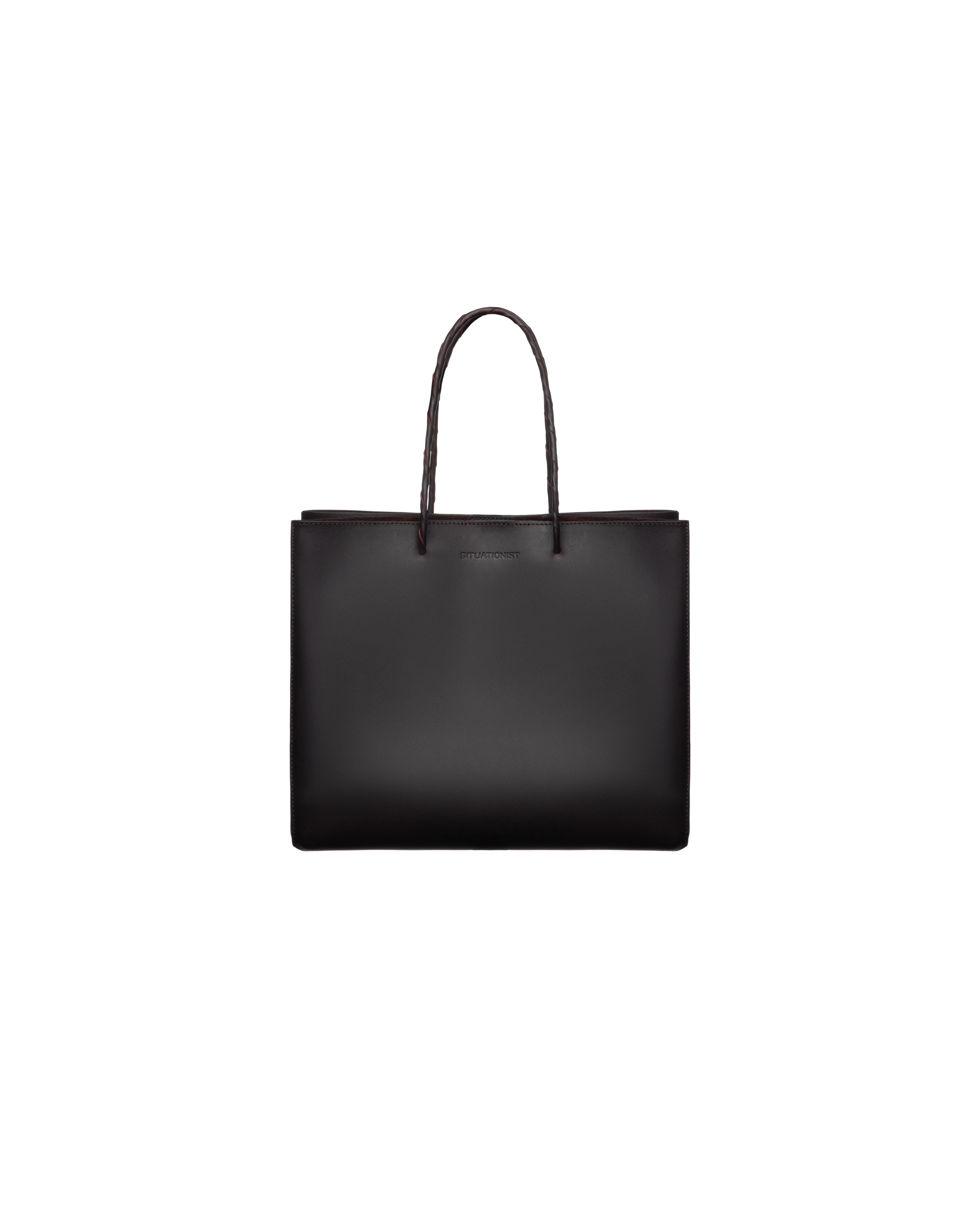Shopper bag M in brown leather