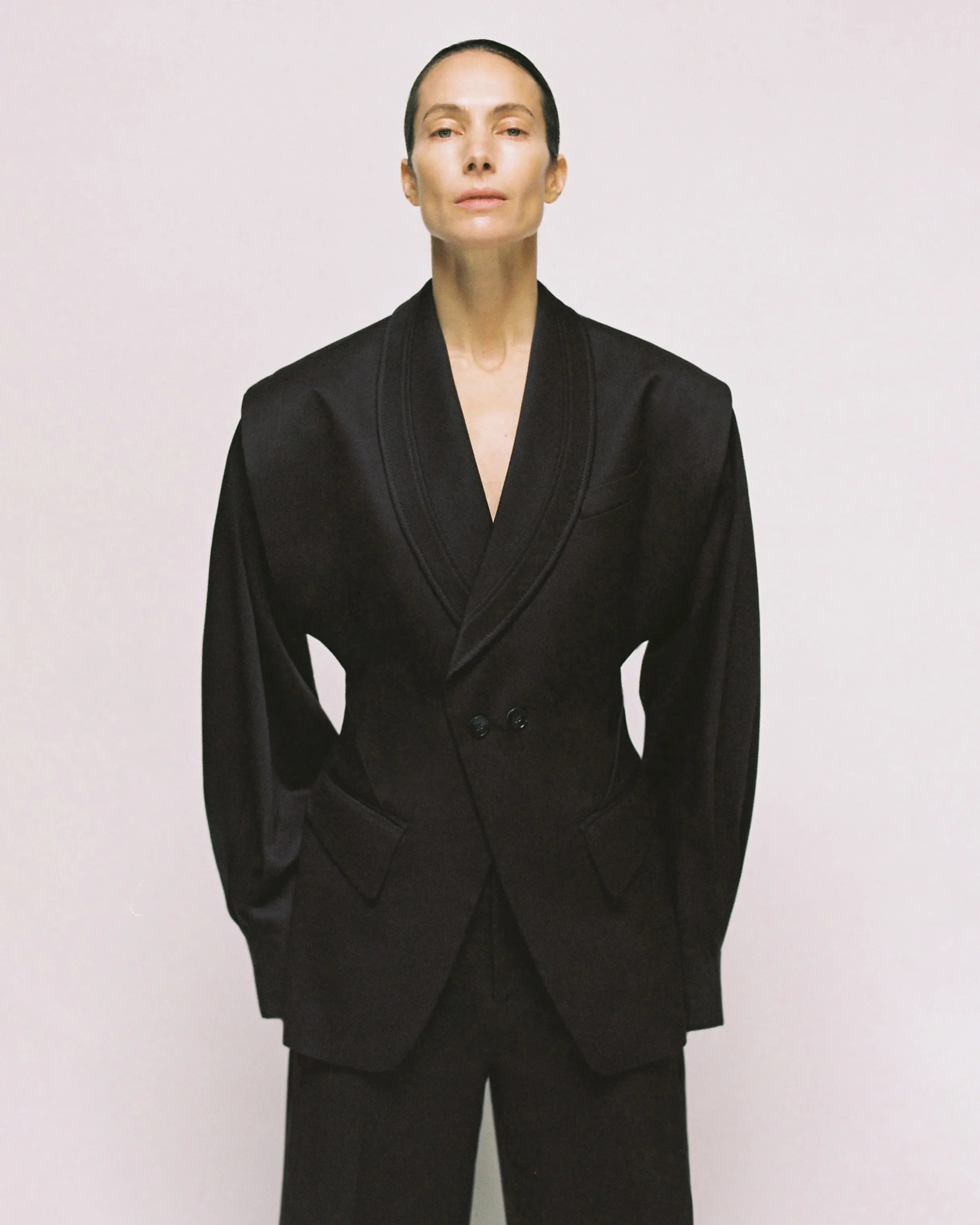 Double-breasted jacket in wool