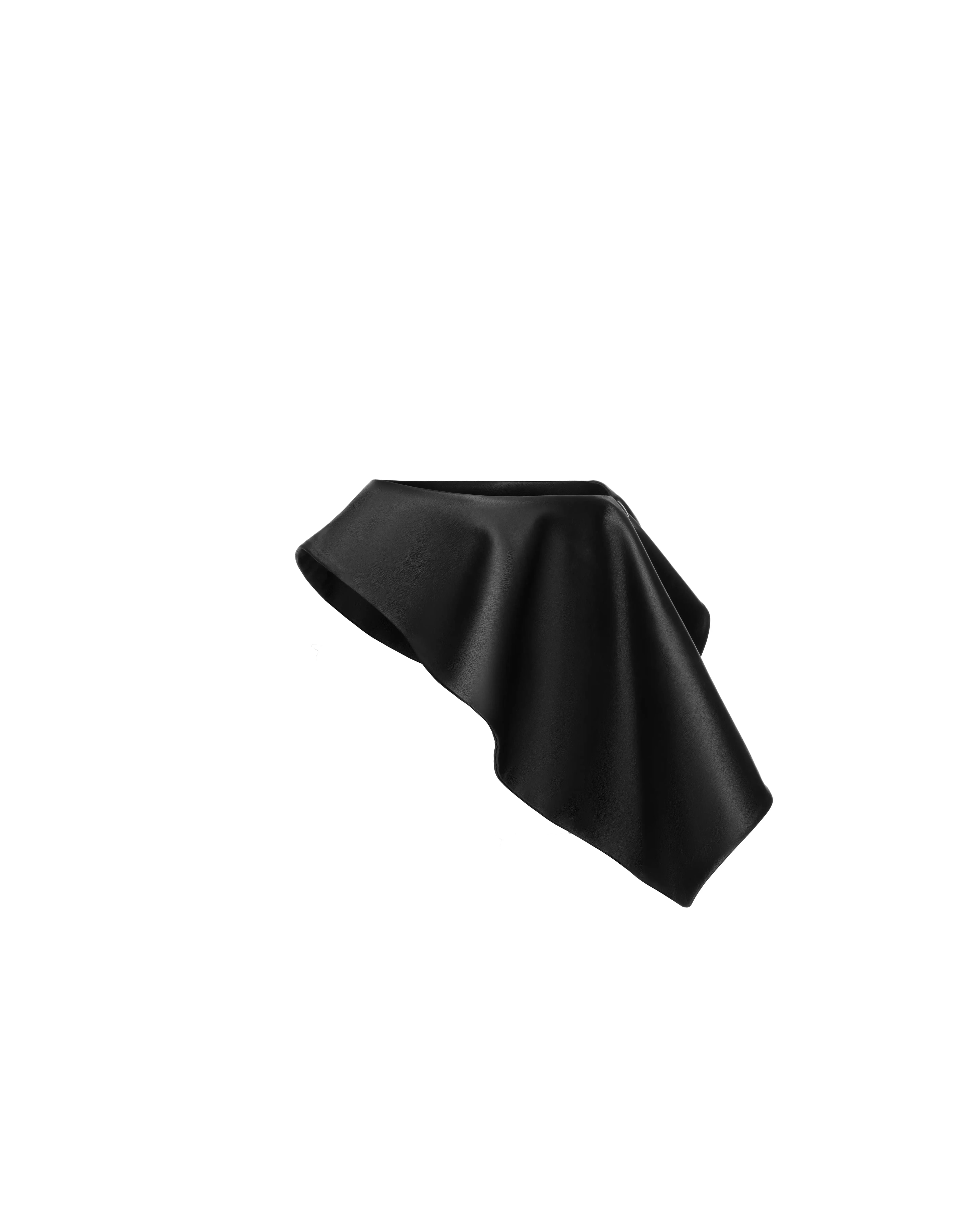 Asymmetric belt in leather 