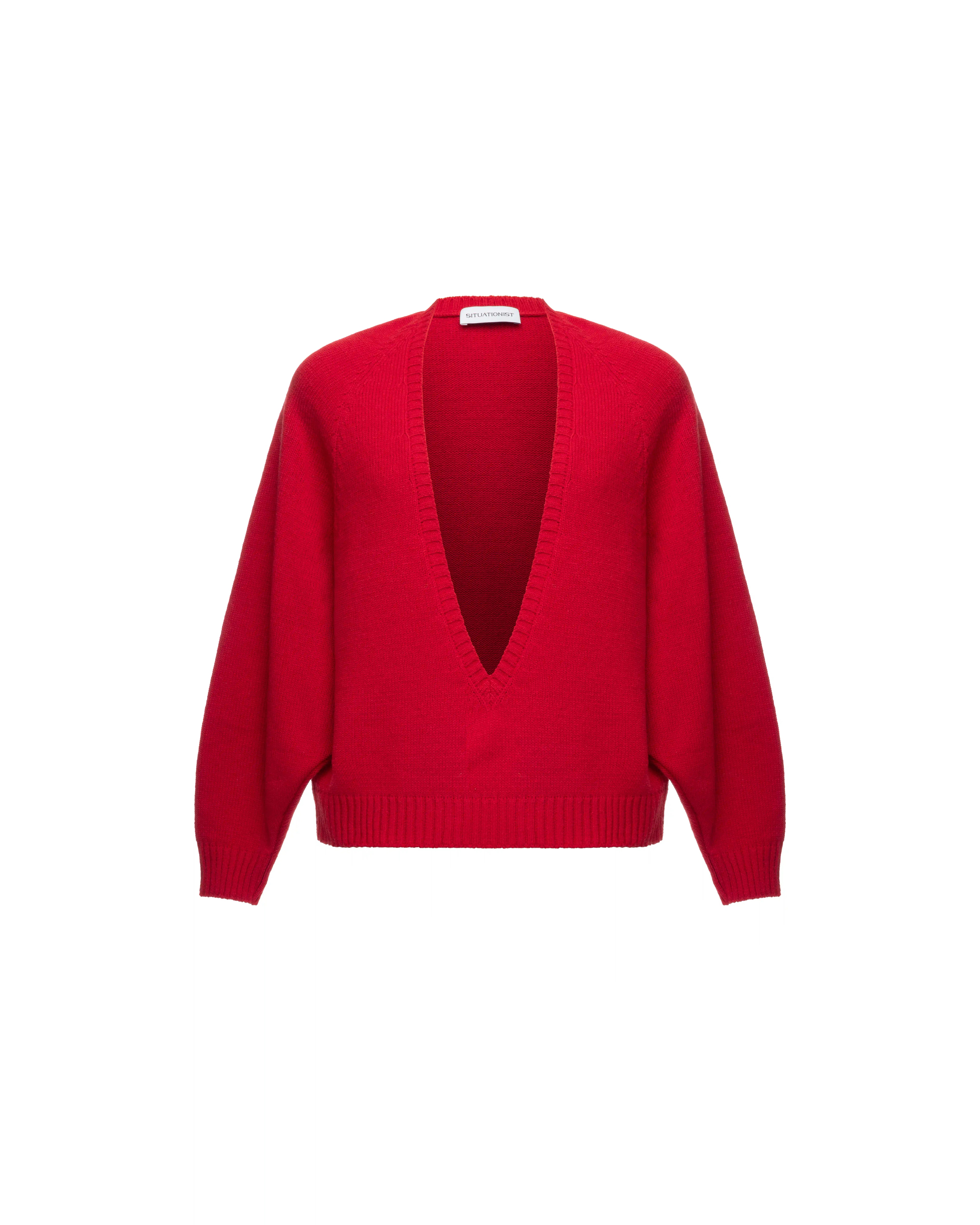 V-neck sweater in wool