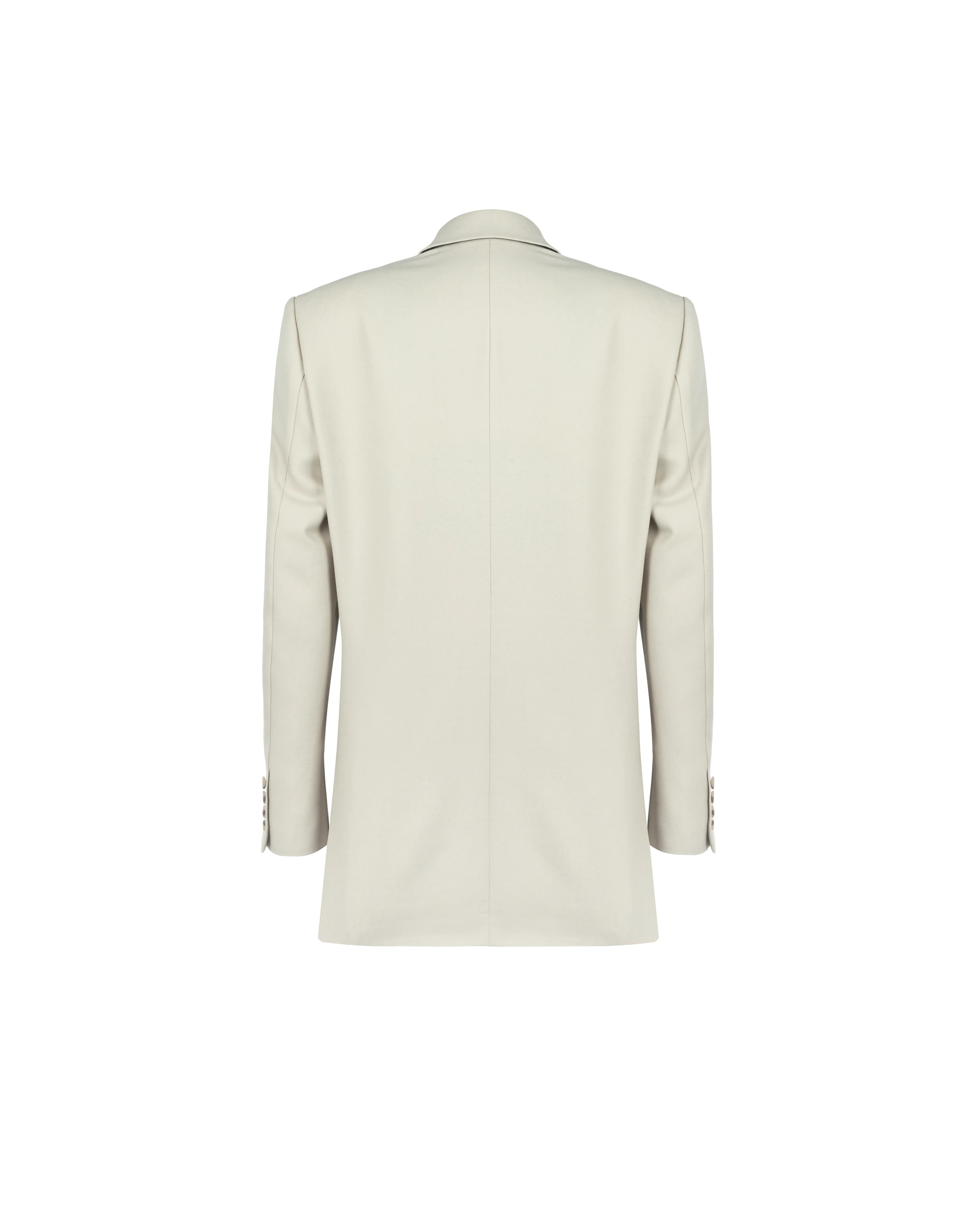 Asymmetric front jacket in wool