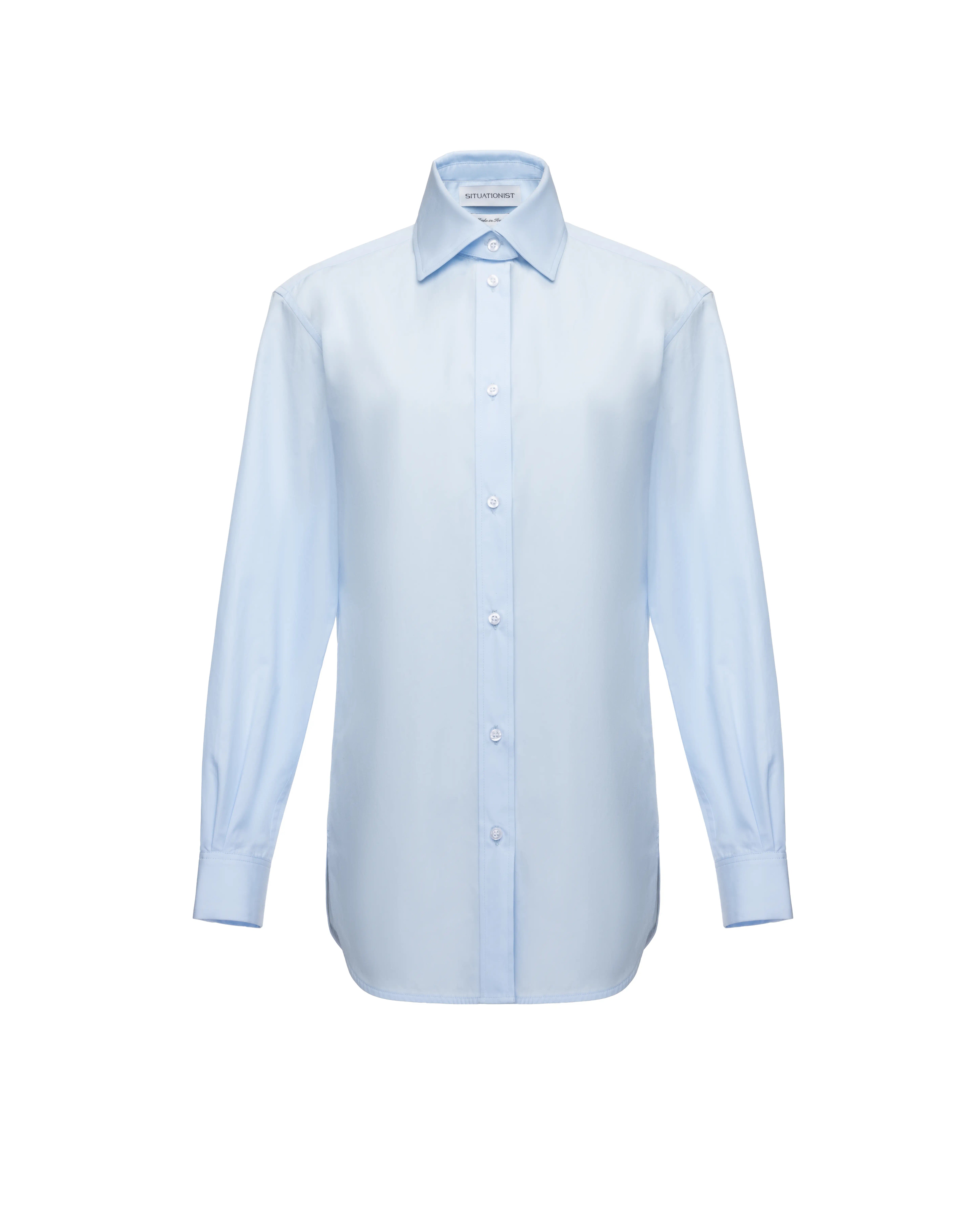 Removable collar shirt in cotton