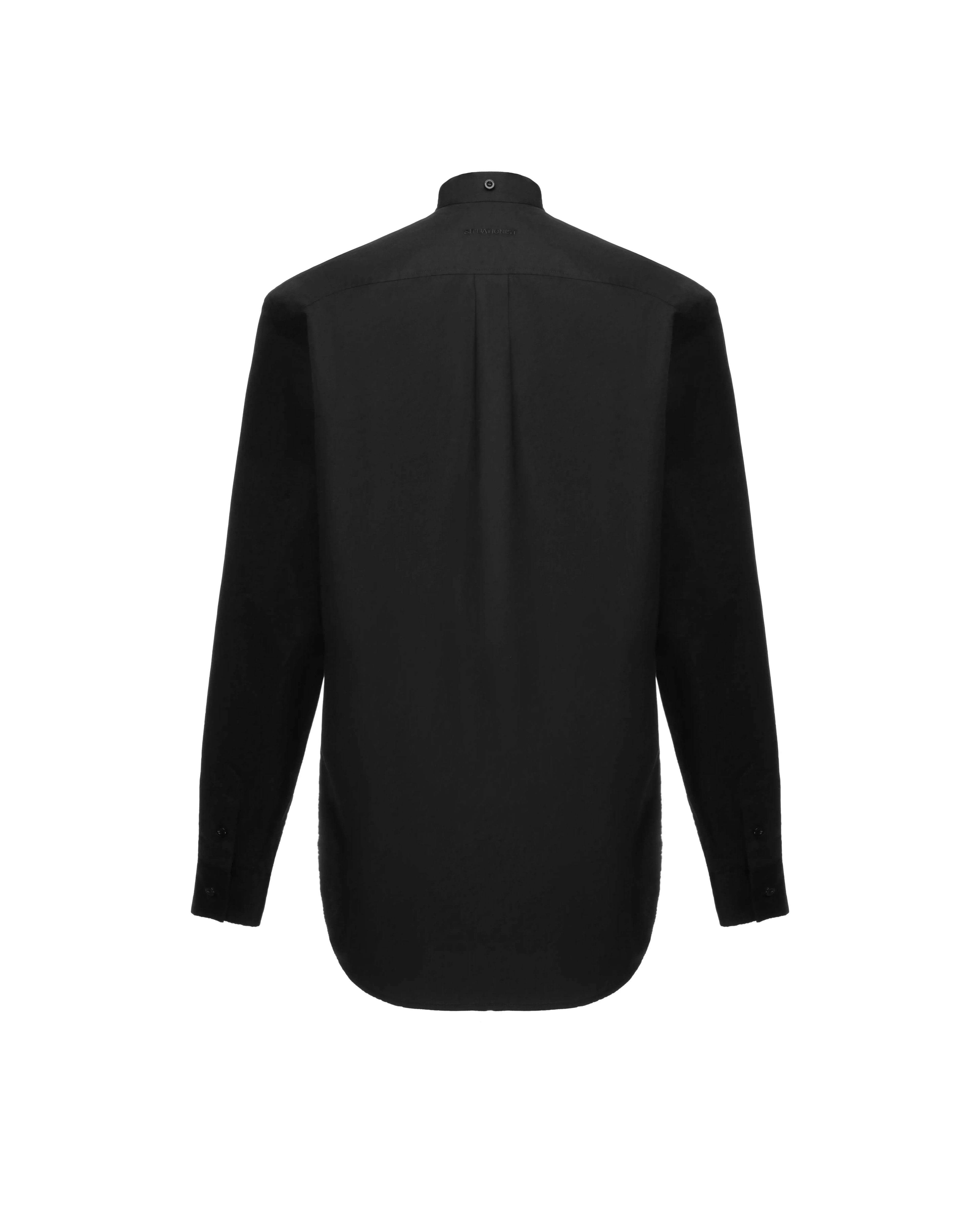 Removable collar shirt in cotton