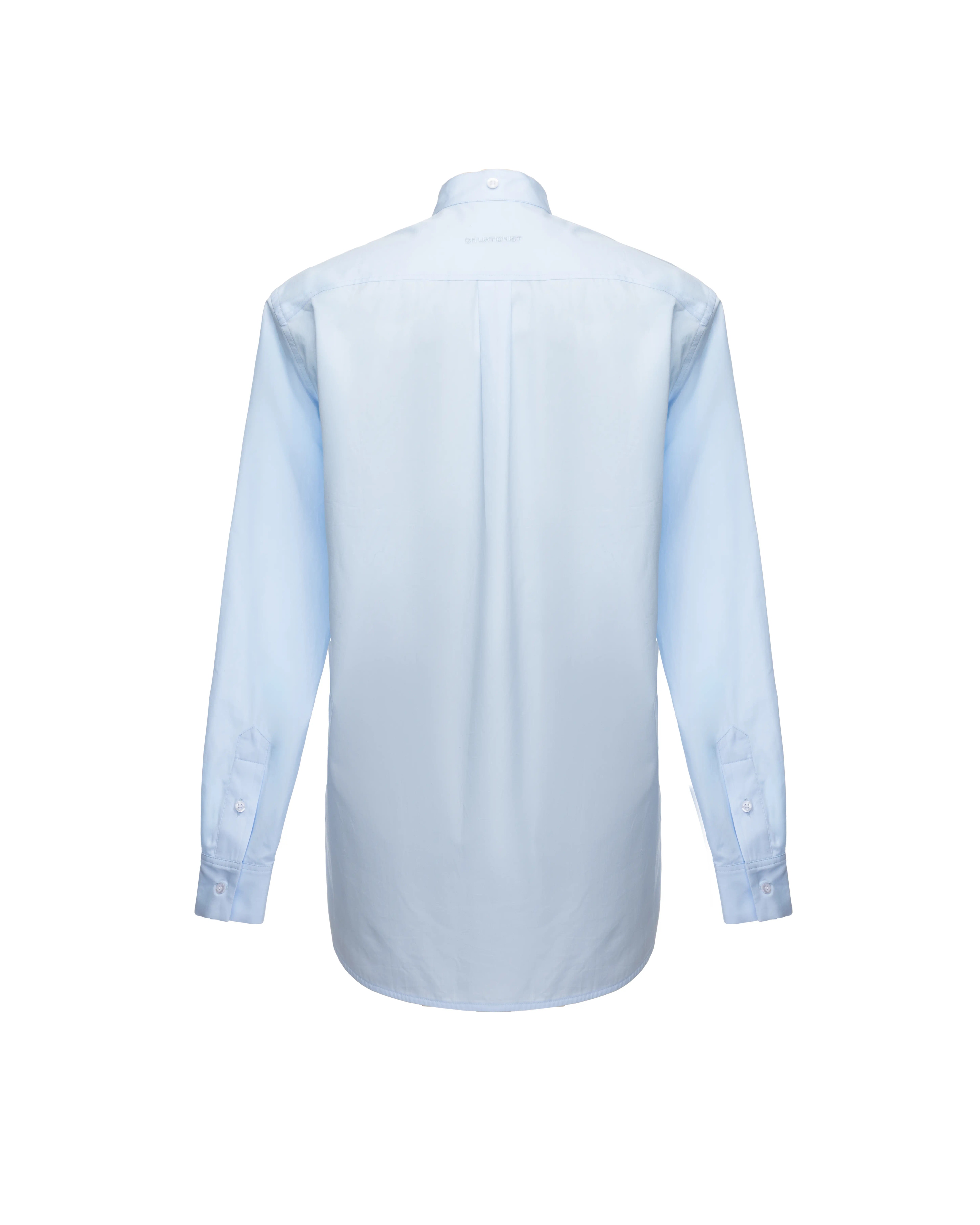 Removable collar shirt in cotton
