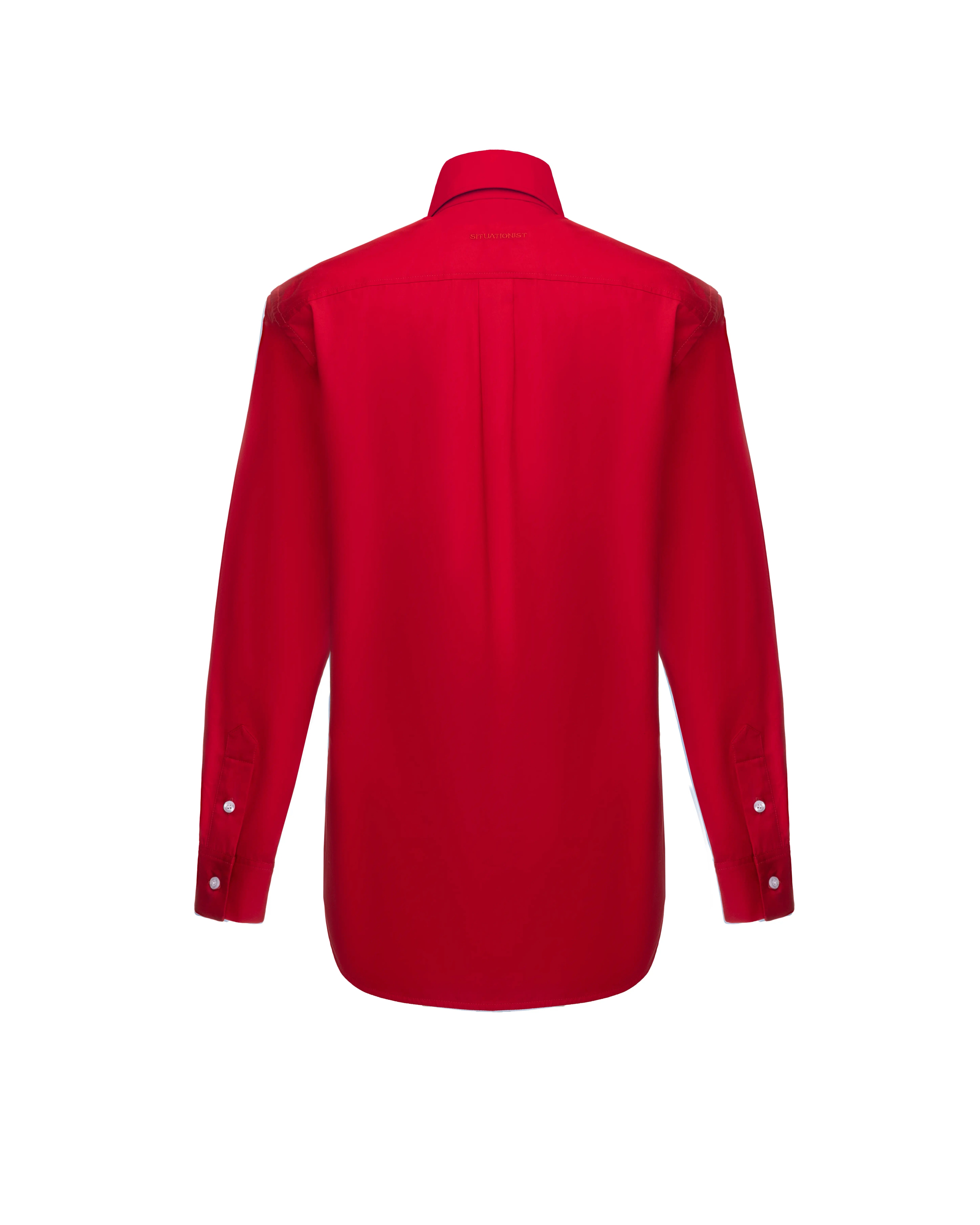 Removable collar shirt in cotton
