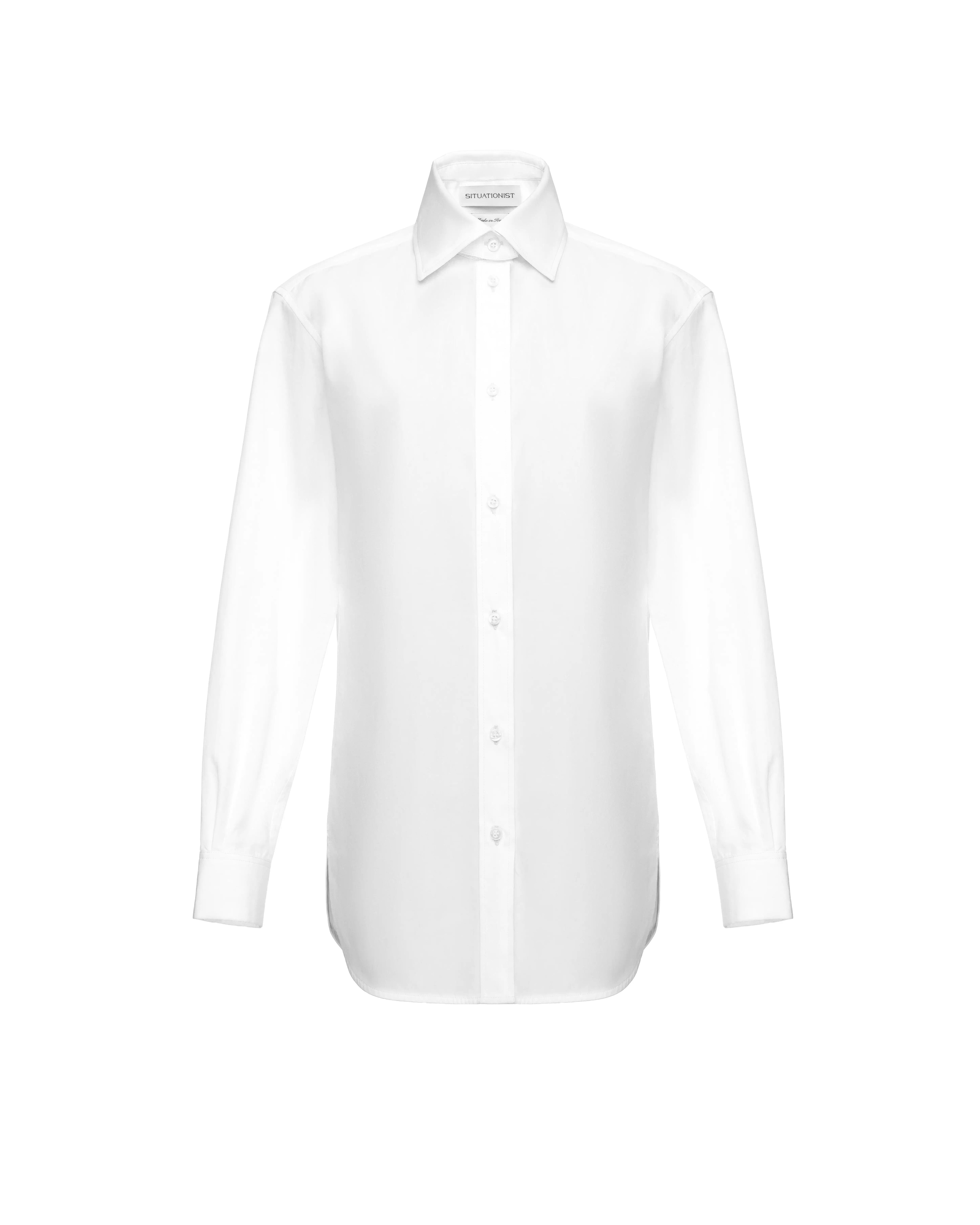 Removable collar shirt in cotton