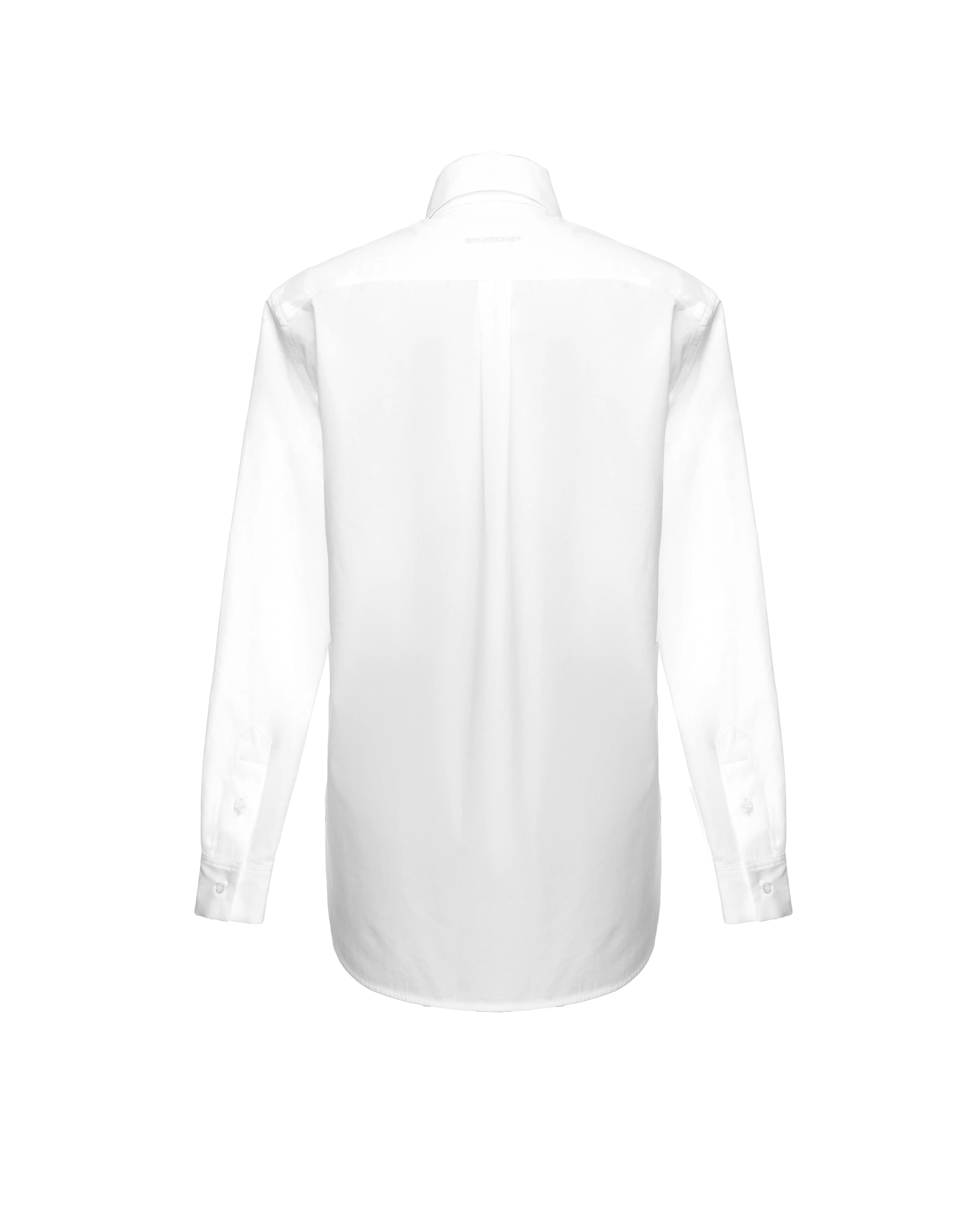 Removable collar shirt in cotton