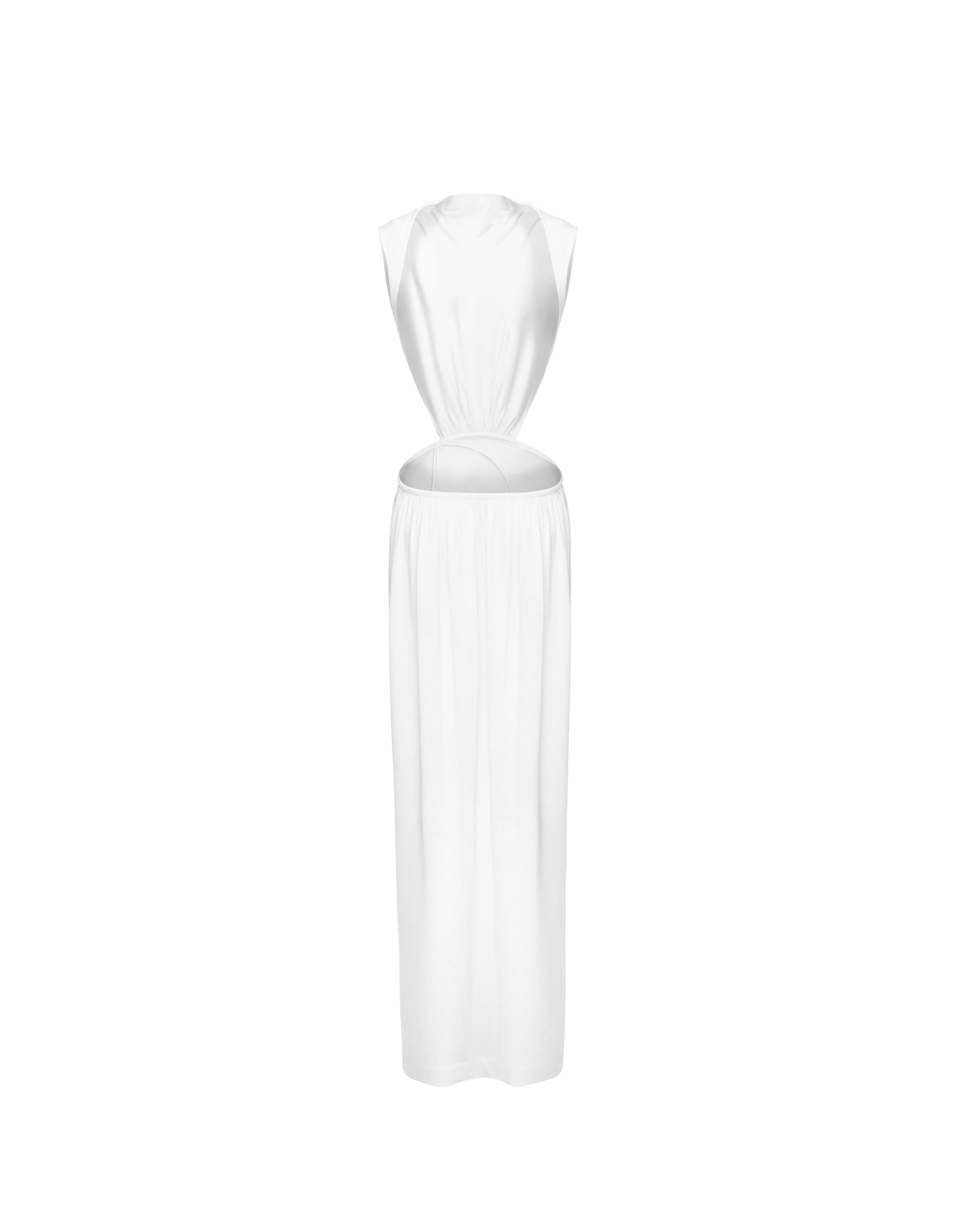 Open-back dress in viscose blend
