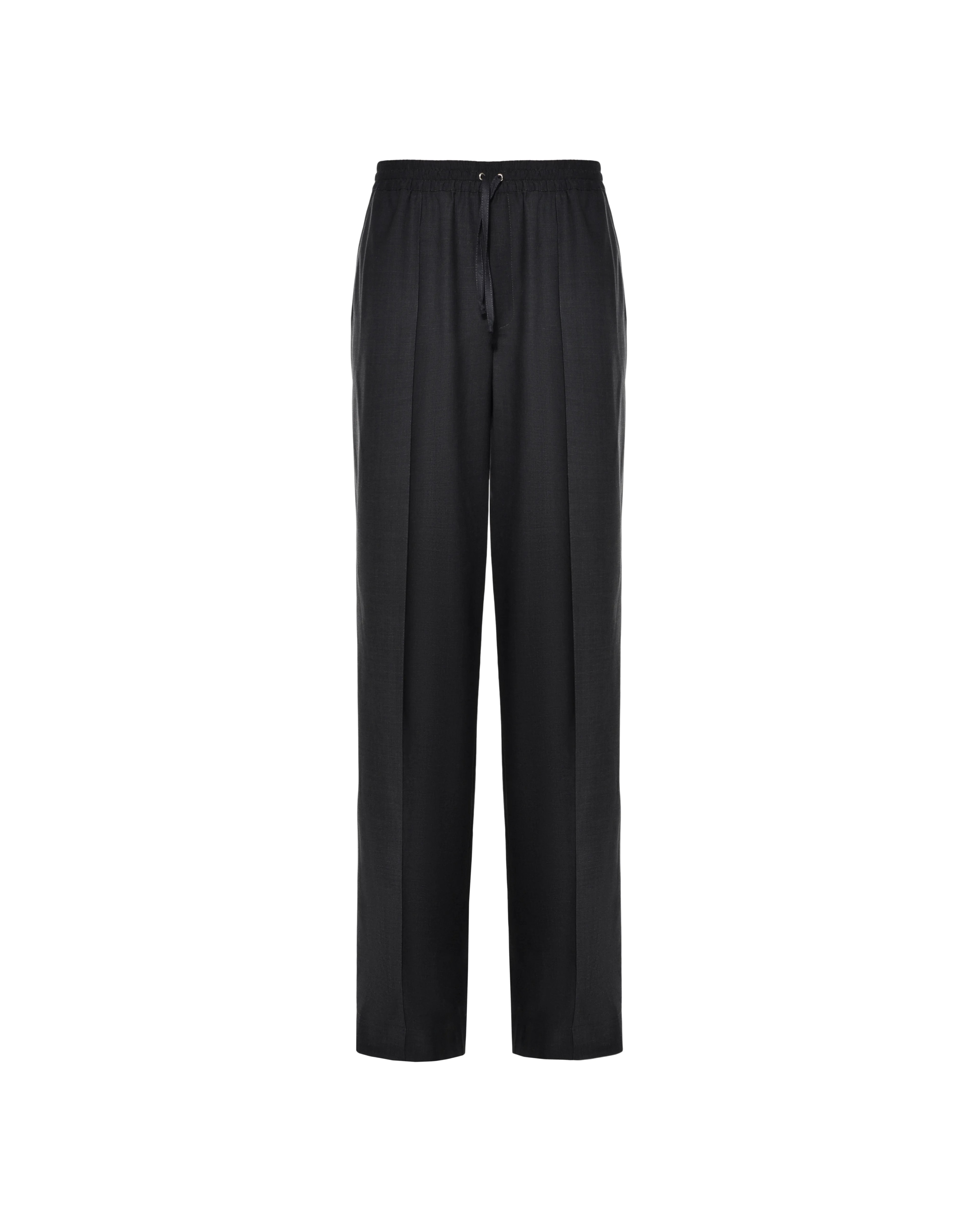 Straight-leg pants in wool