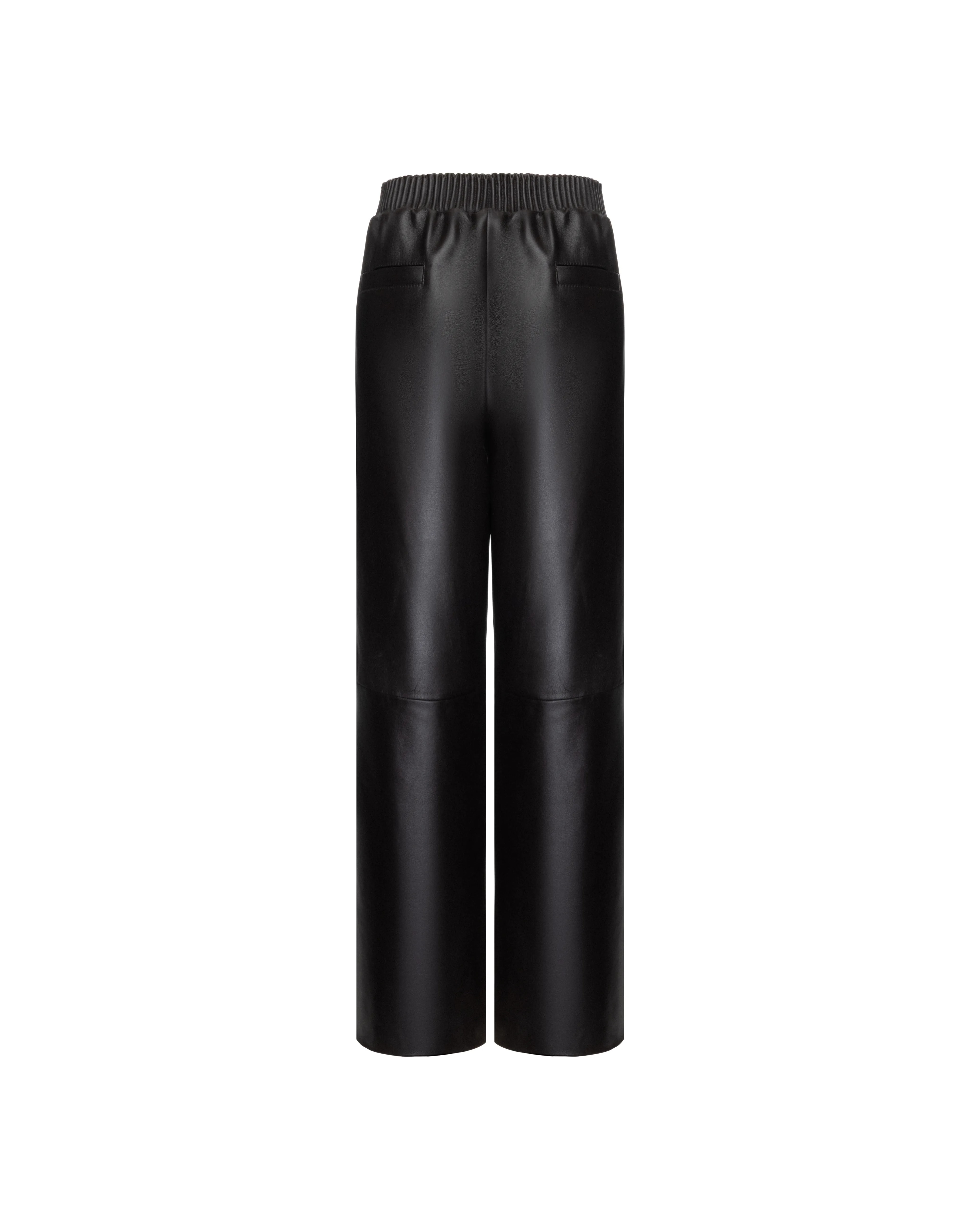 Straight-leg pants in leather