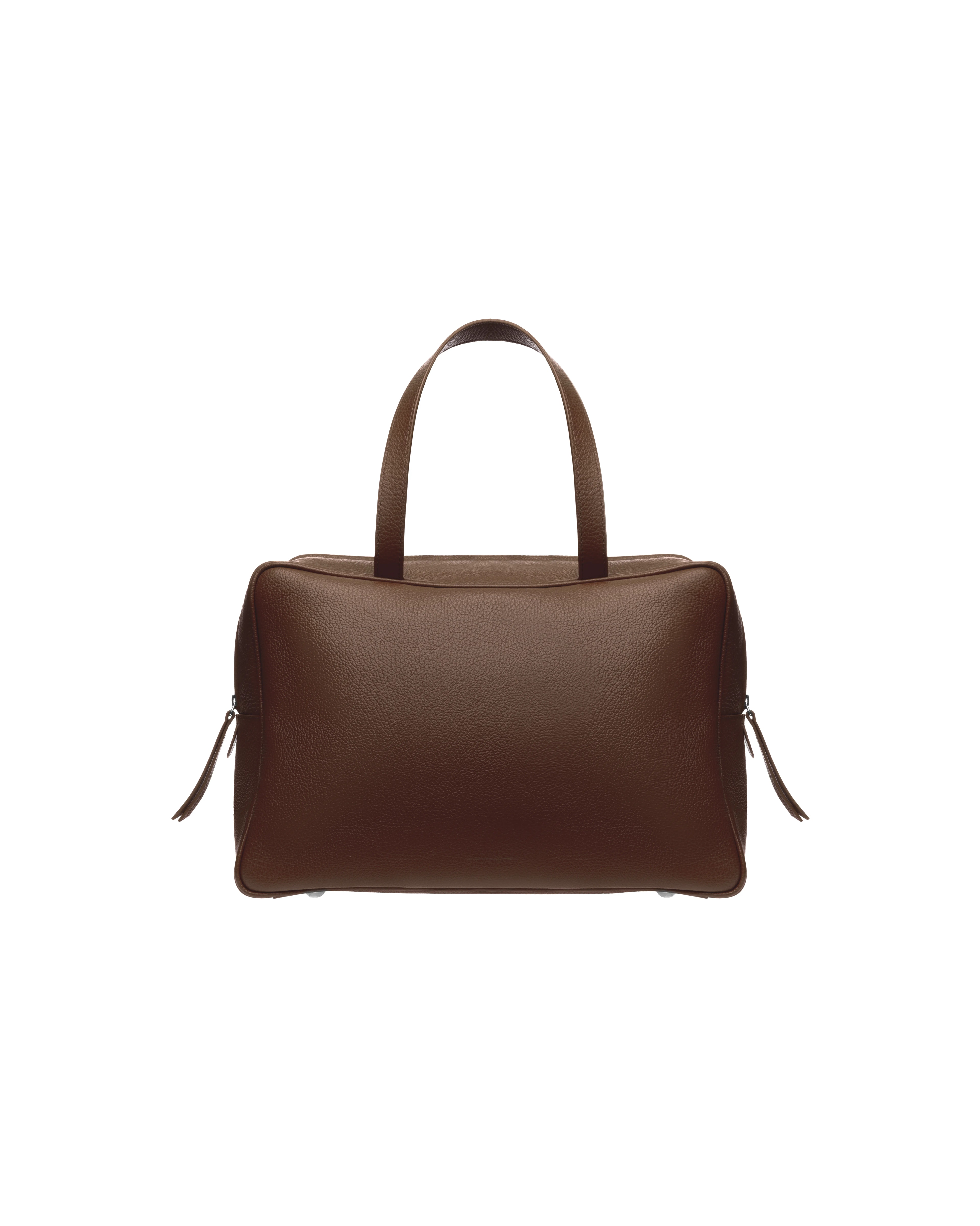 Brown bowling bag in leather