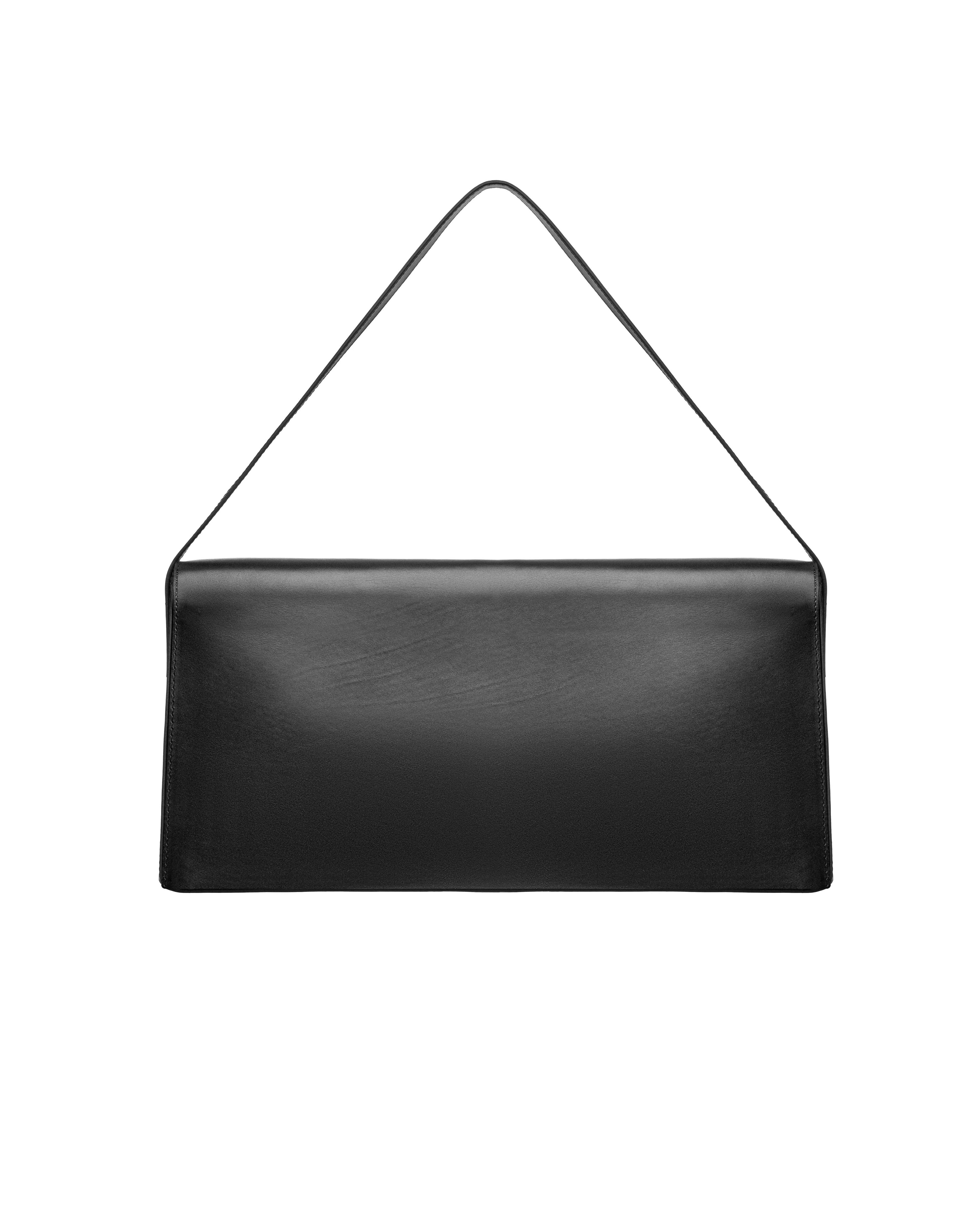 Shoulder bag in black leather 