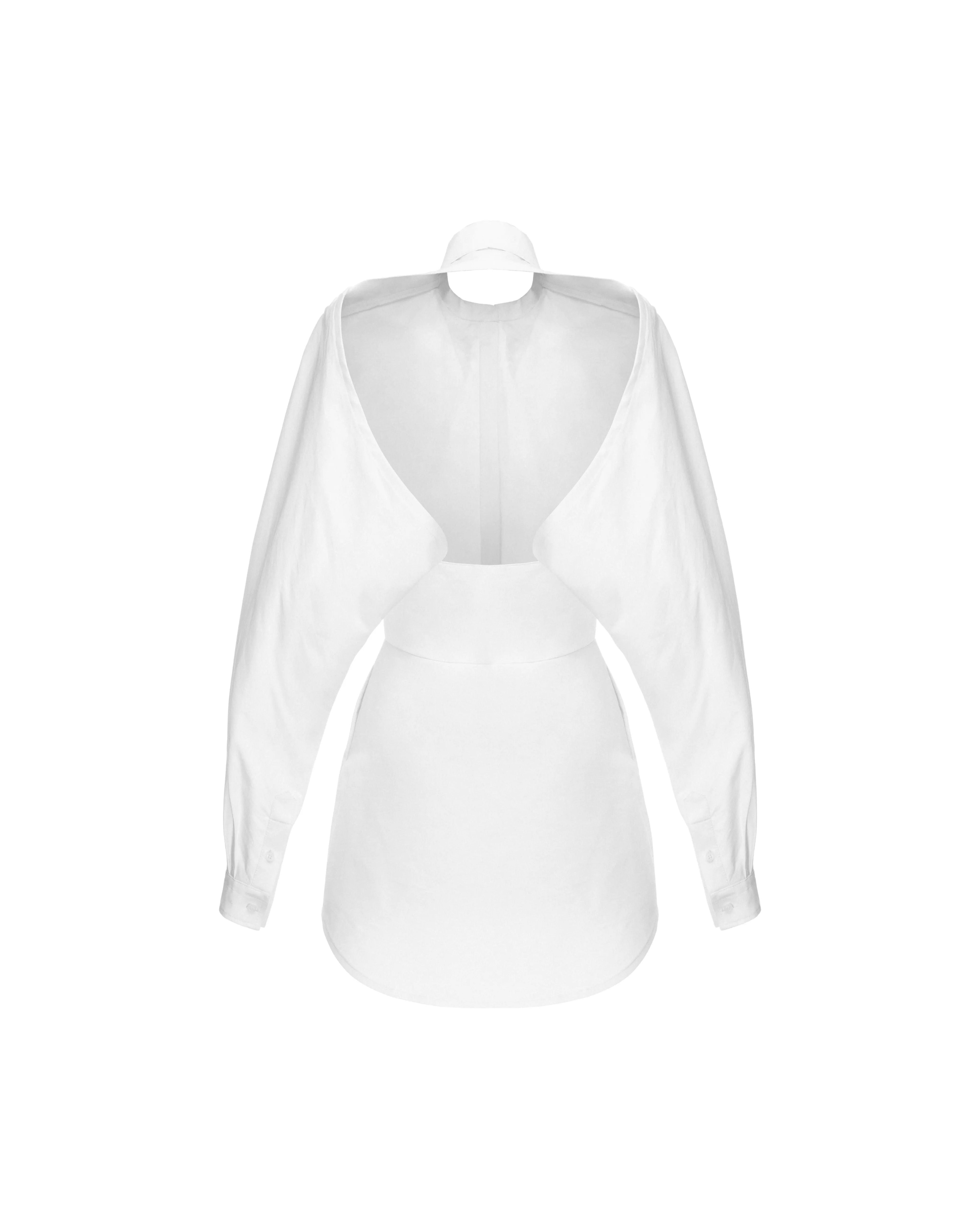Open-back shirt in cotton