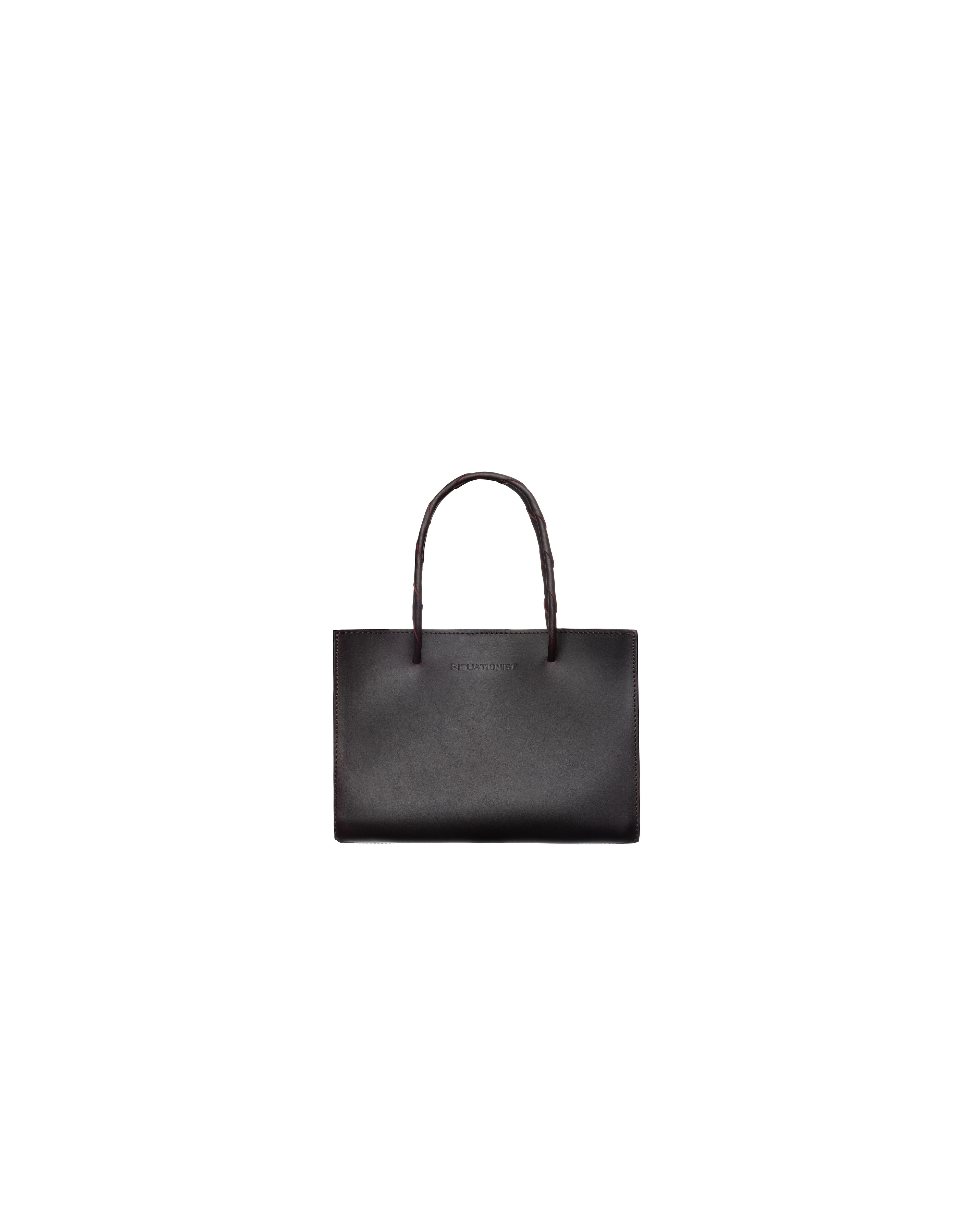 Shopper bag S in leather in brown