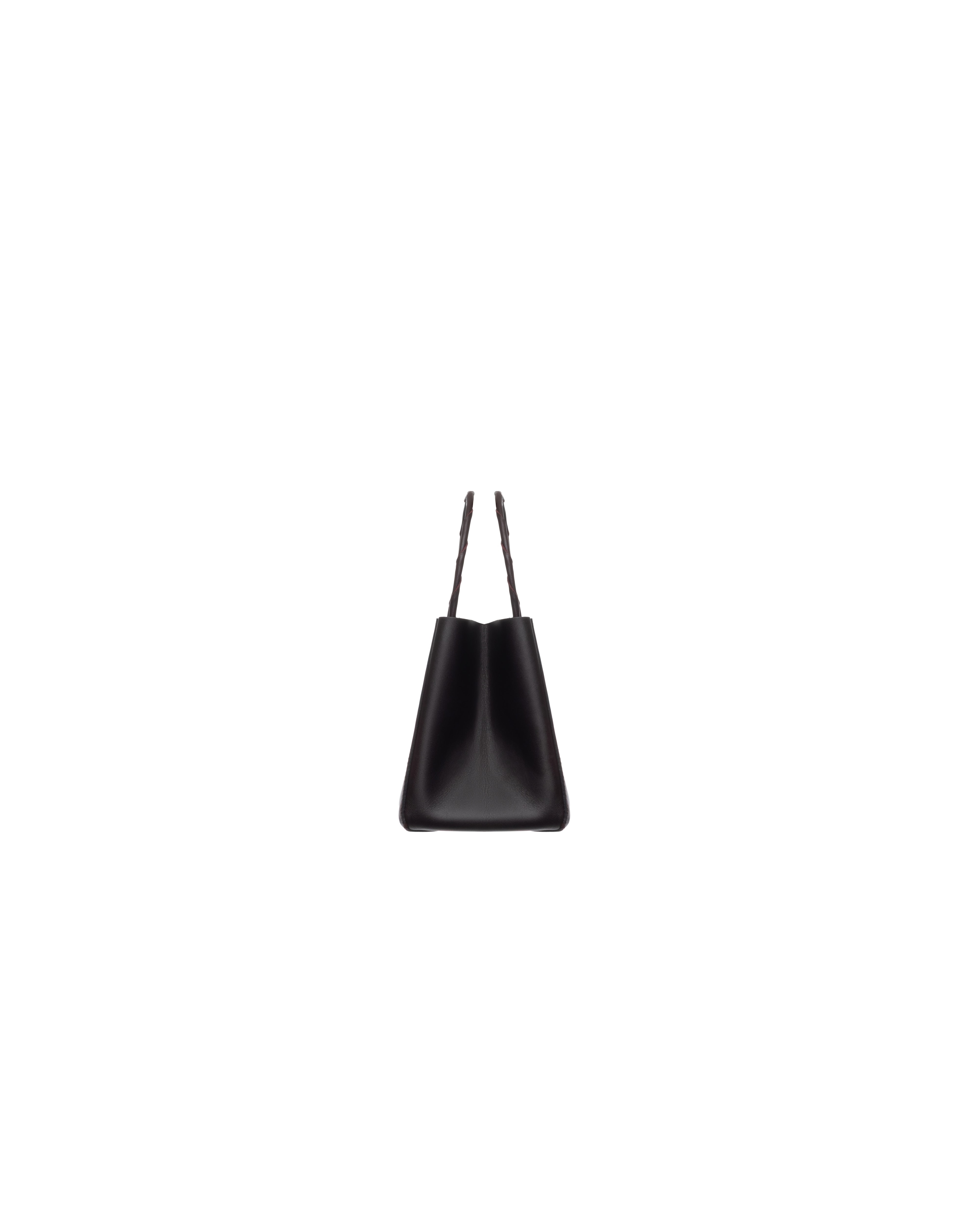 Shopper bag S in leather in brown