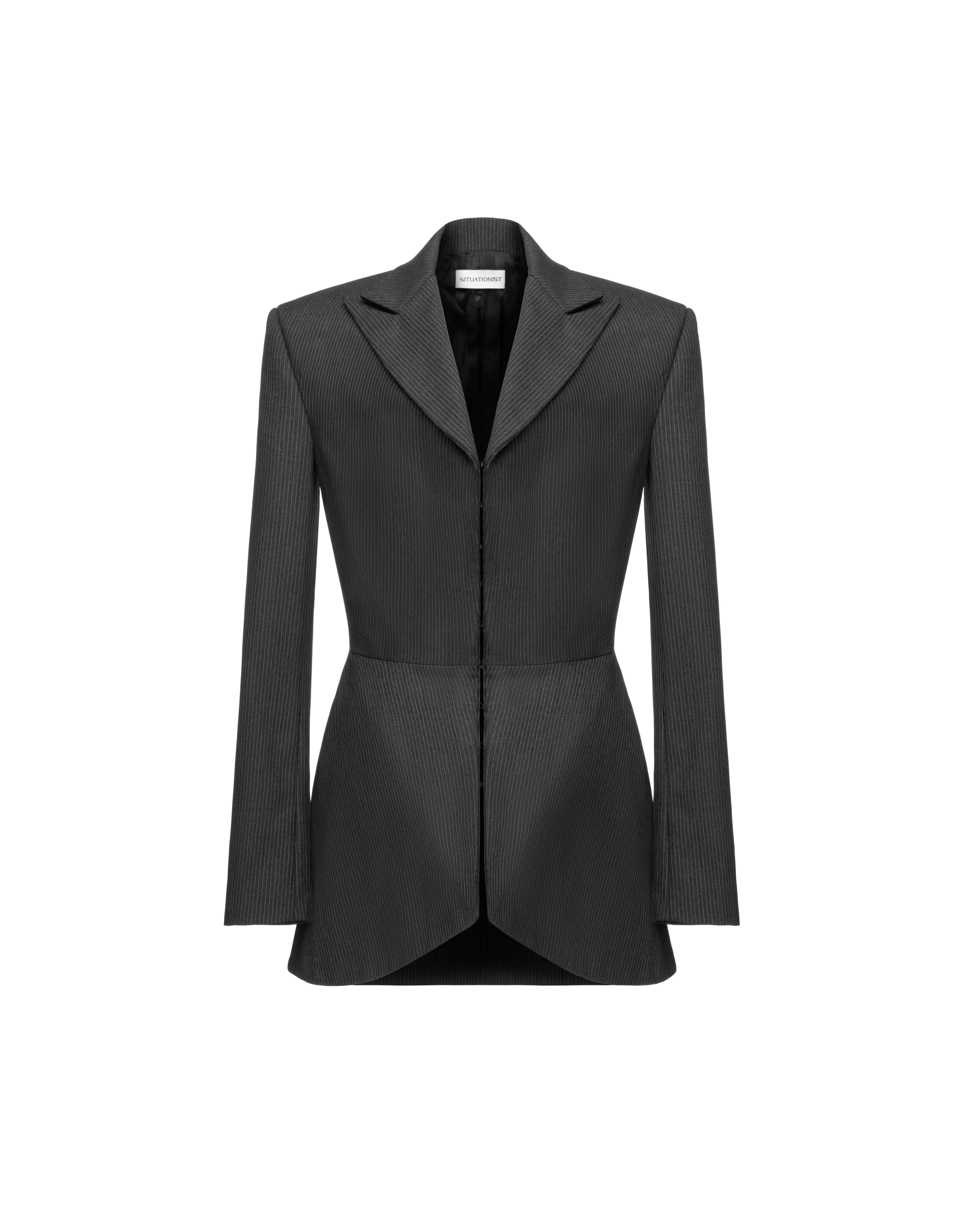 Notch lapel collar jacket in wool