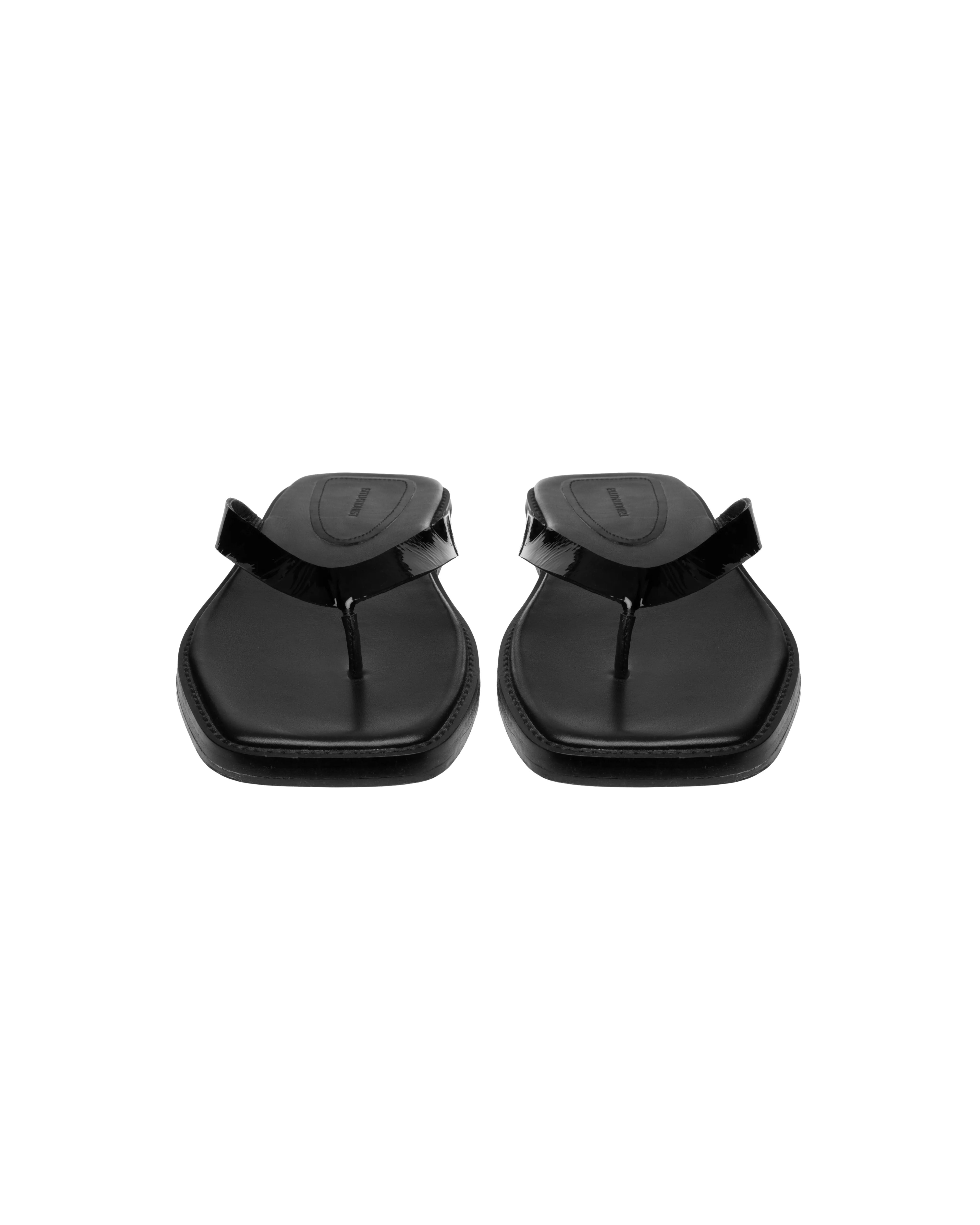 Slip-on thong-style sandals in leather