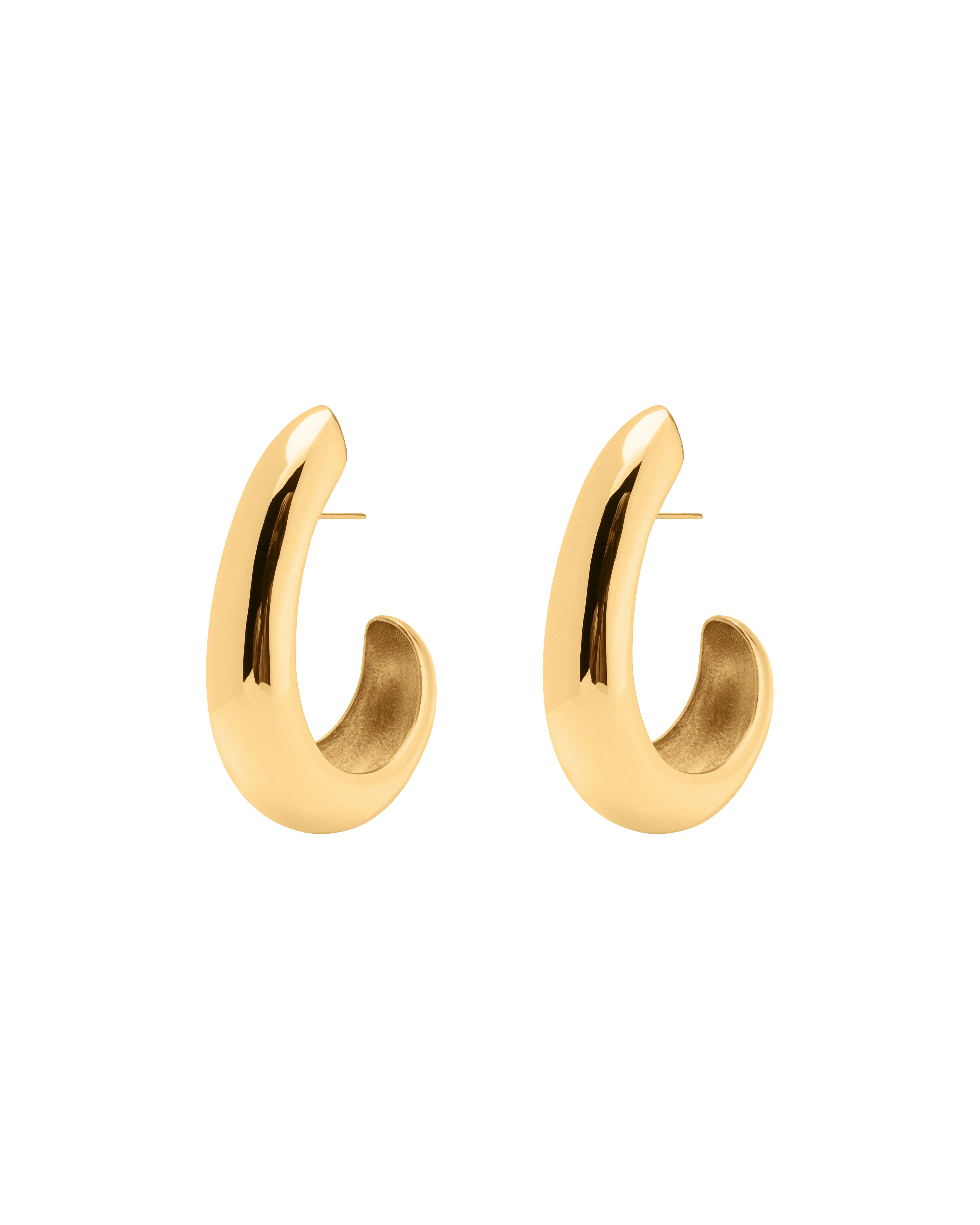 Open hoop earrings in gold