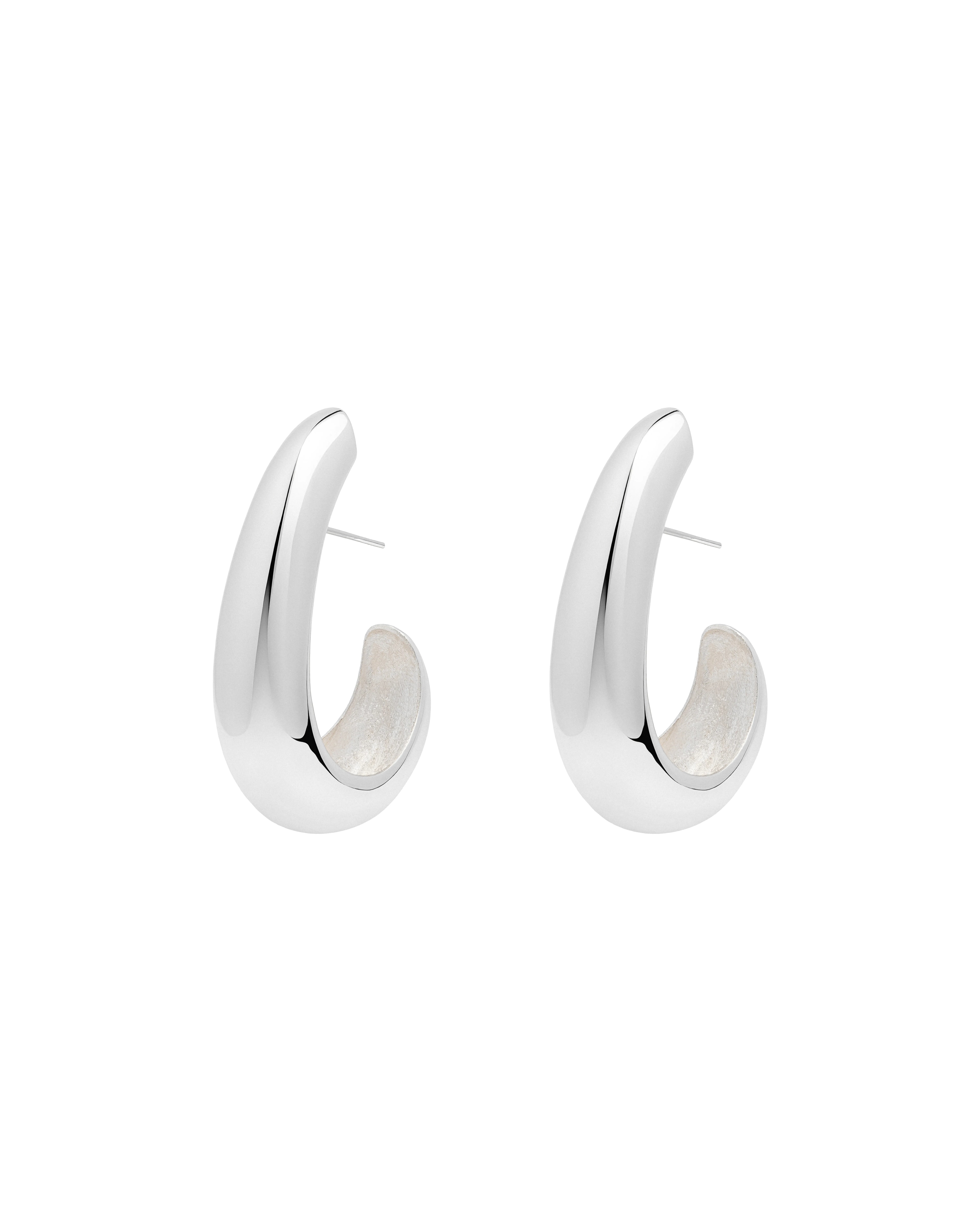 Open hoop earrings in silver