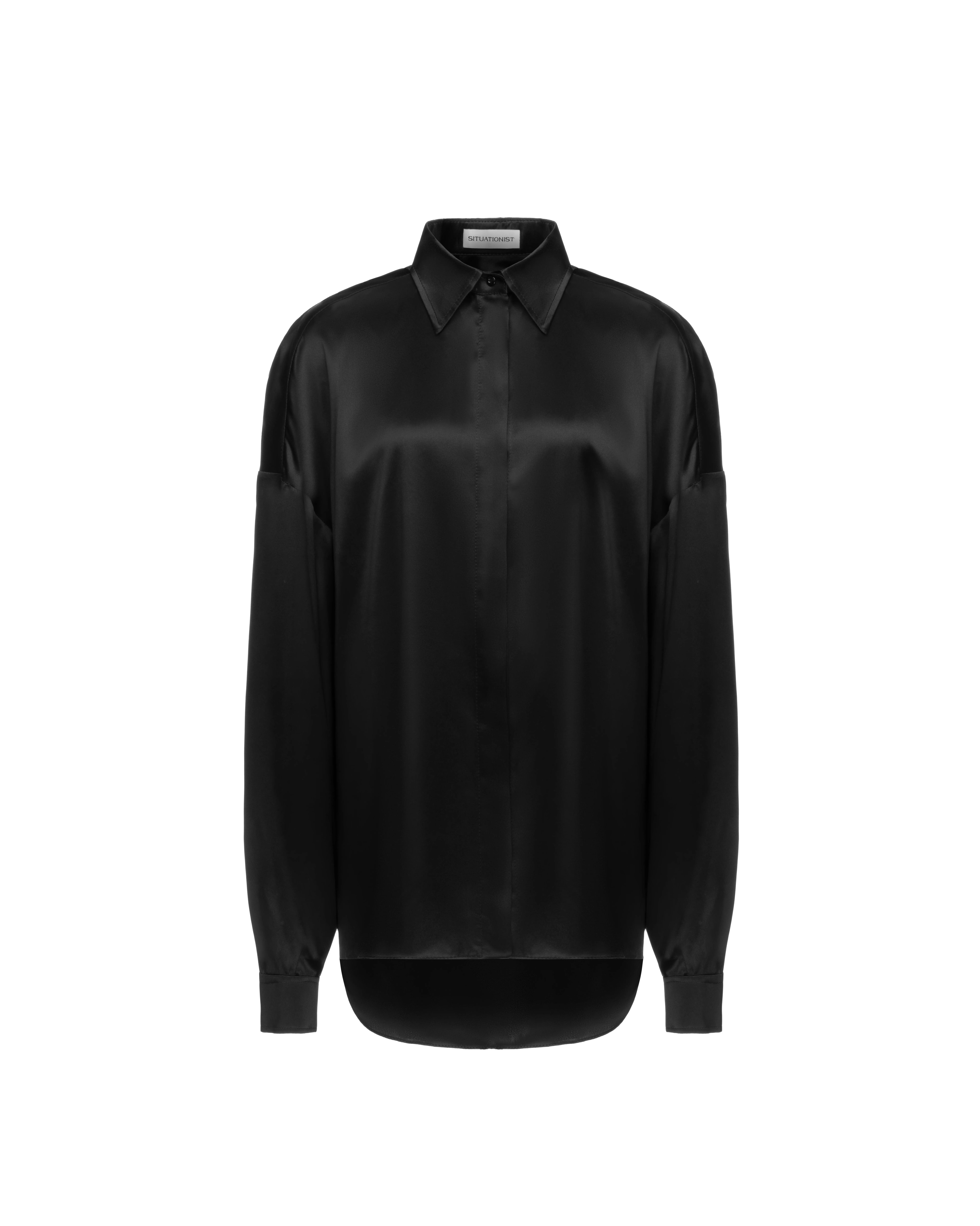 Button-down shirt in silk