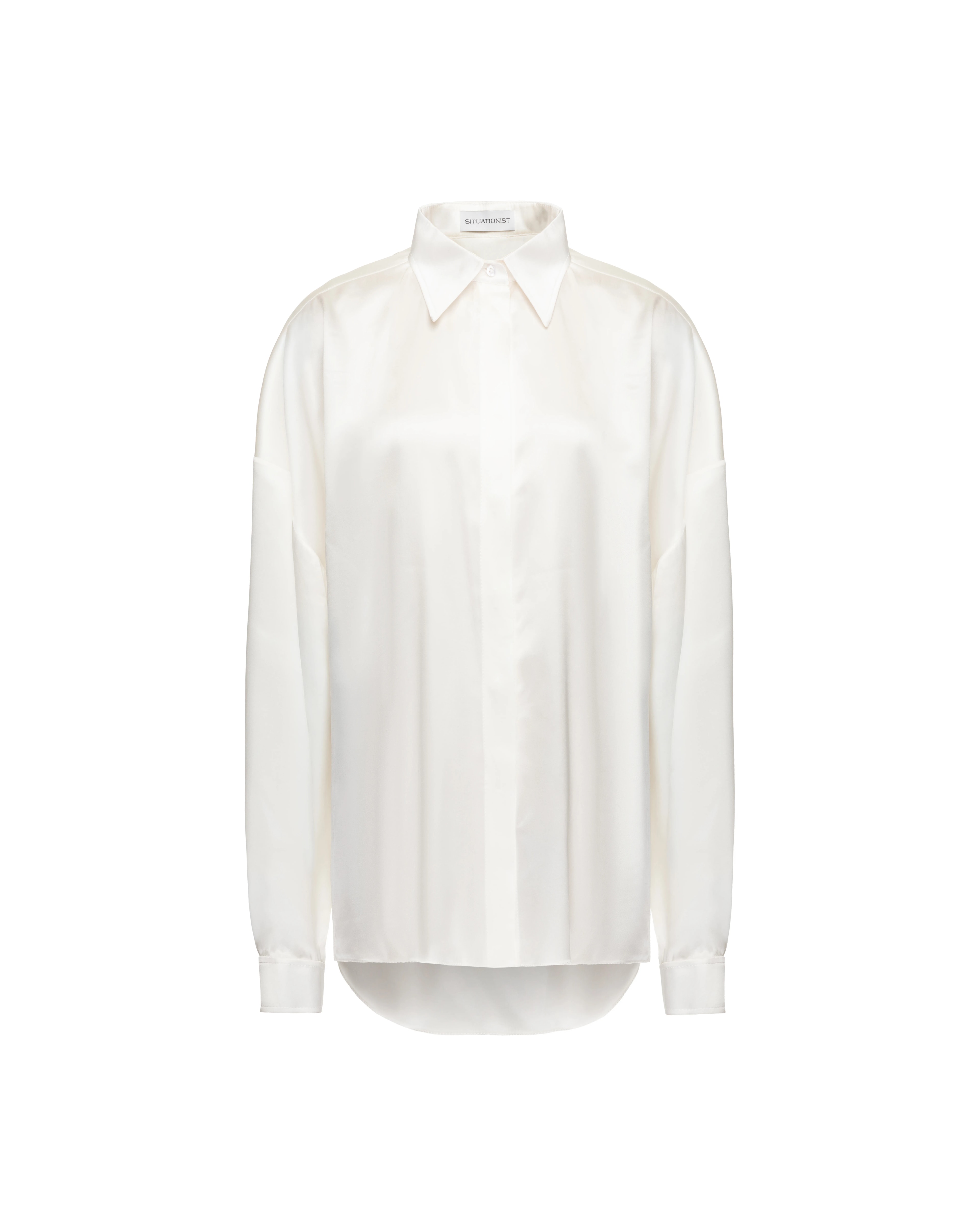 Button-down shirt in silk