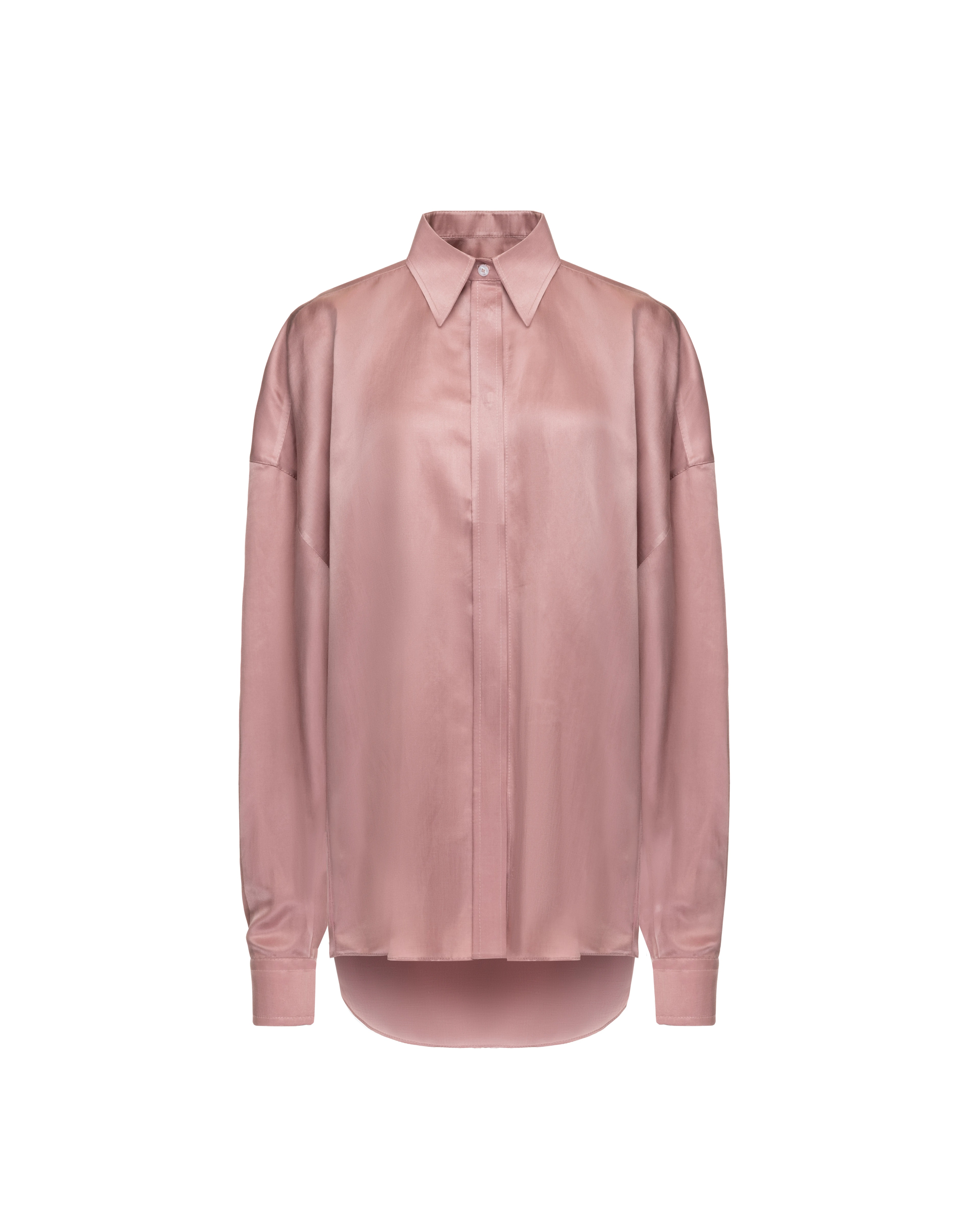 Button-down shirt in silk
