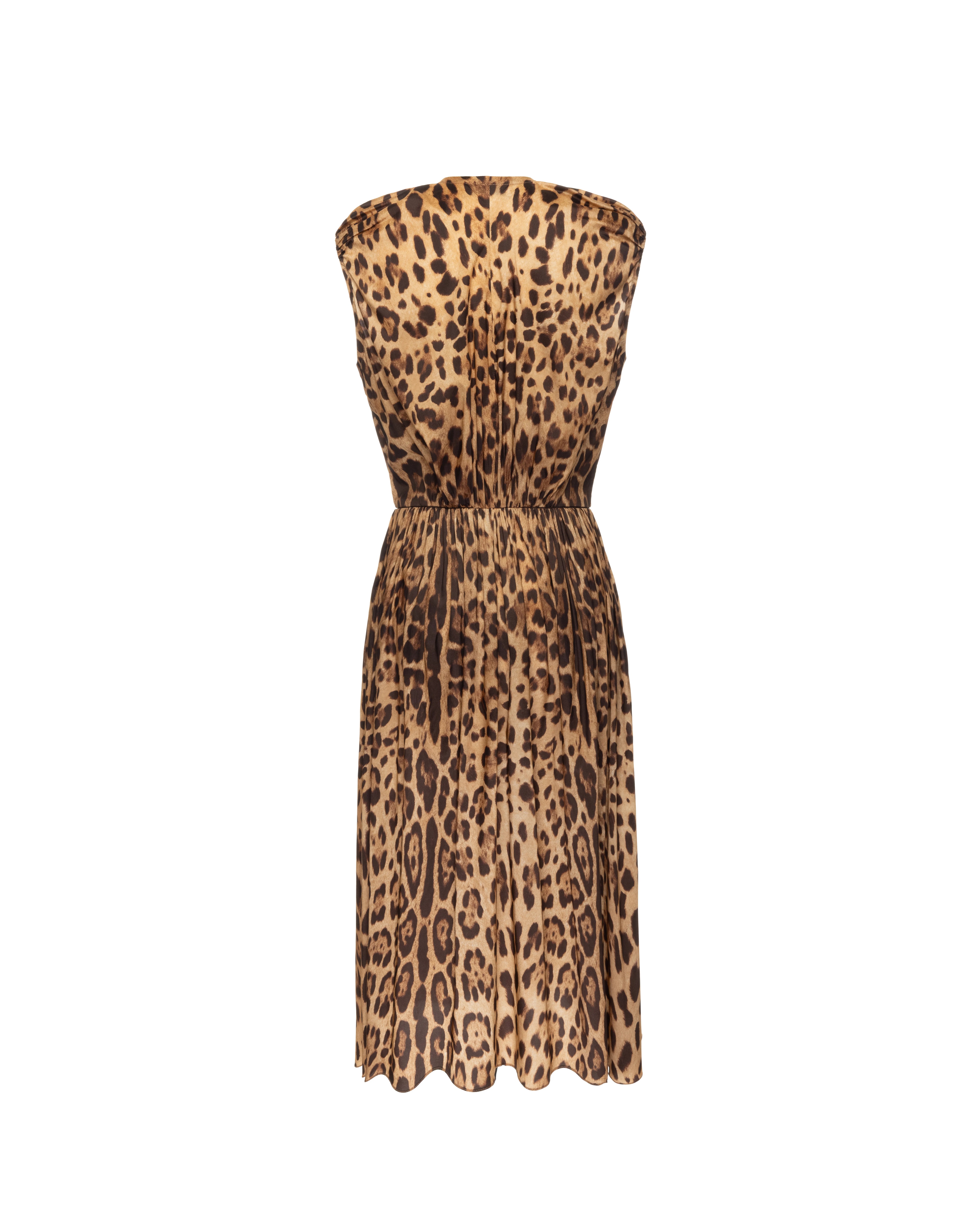Sleeveless midi dress in silk