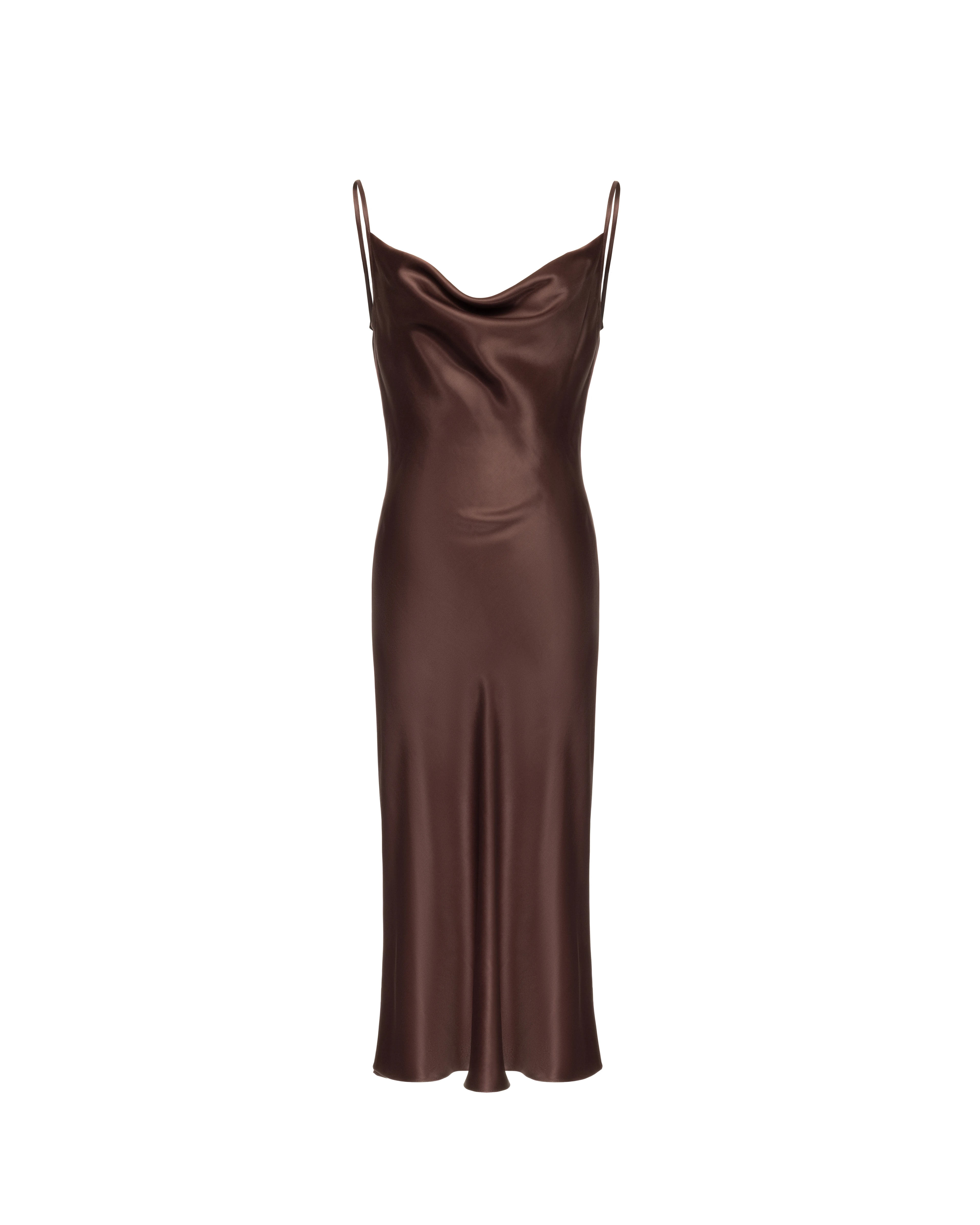 Slip midi dress in silk