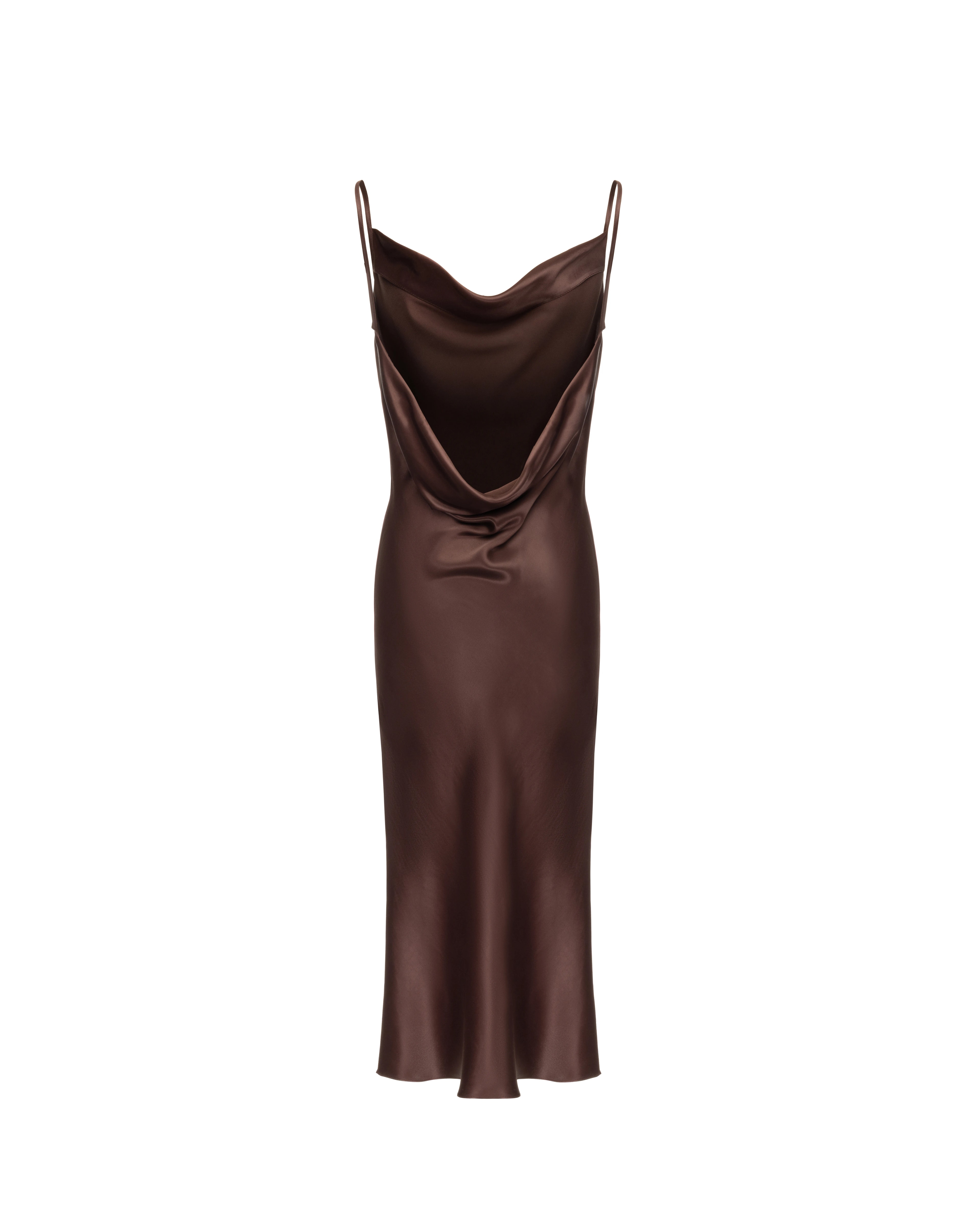Slip midi dress in silk