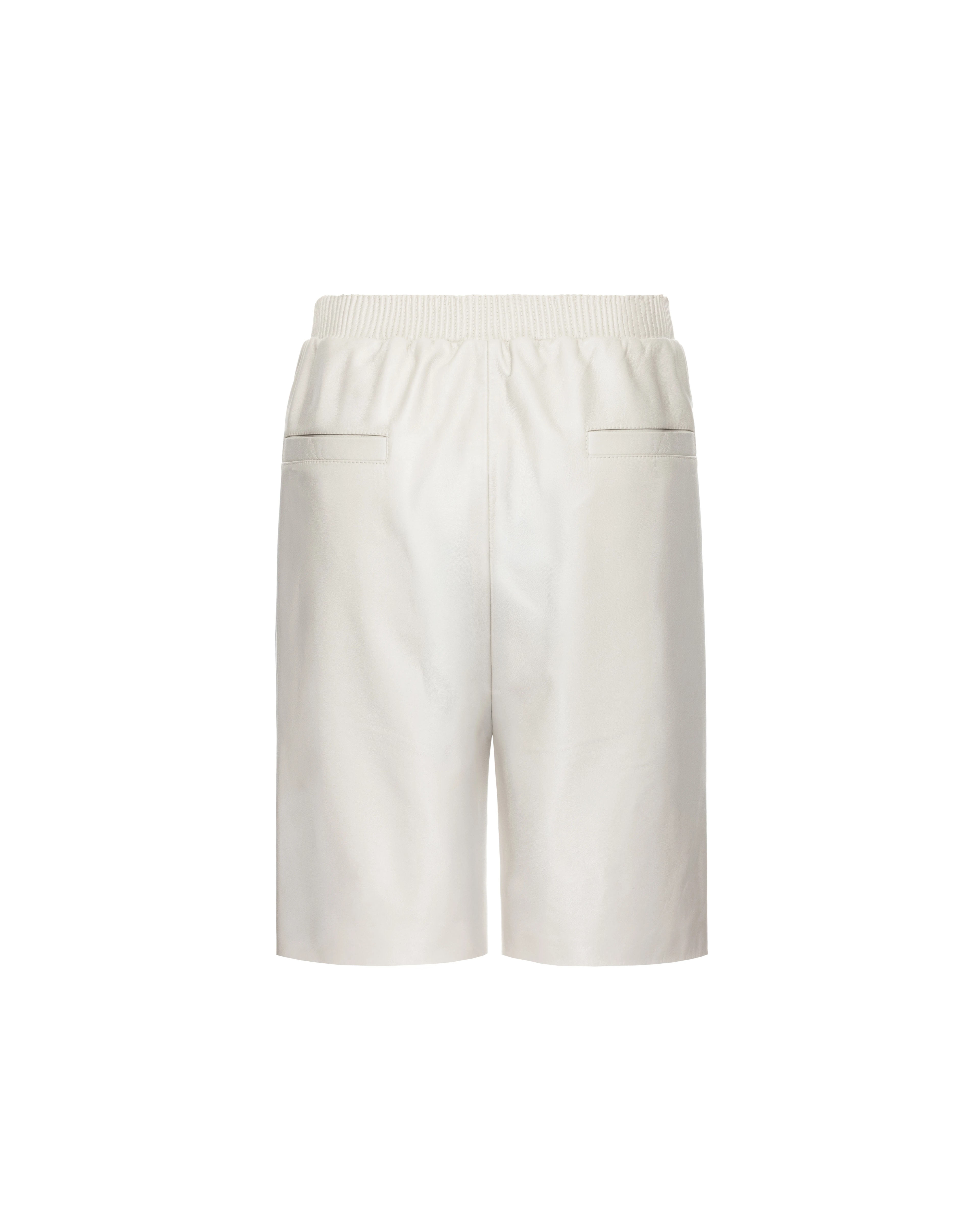 Mid-length shorts in leather