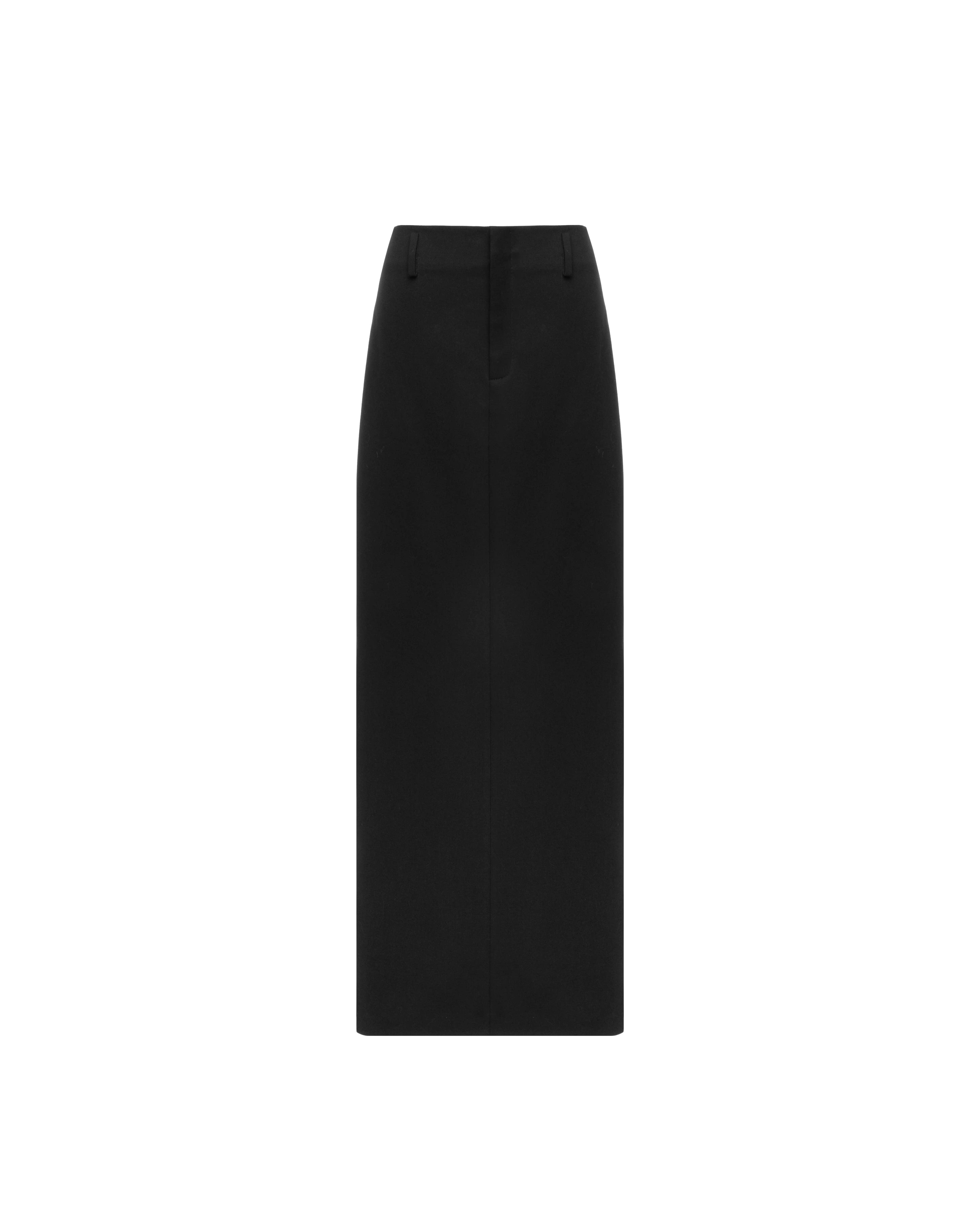 Column skirt in wool
