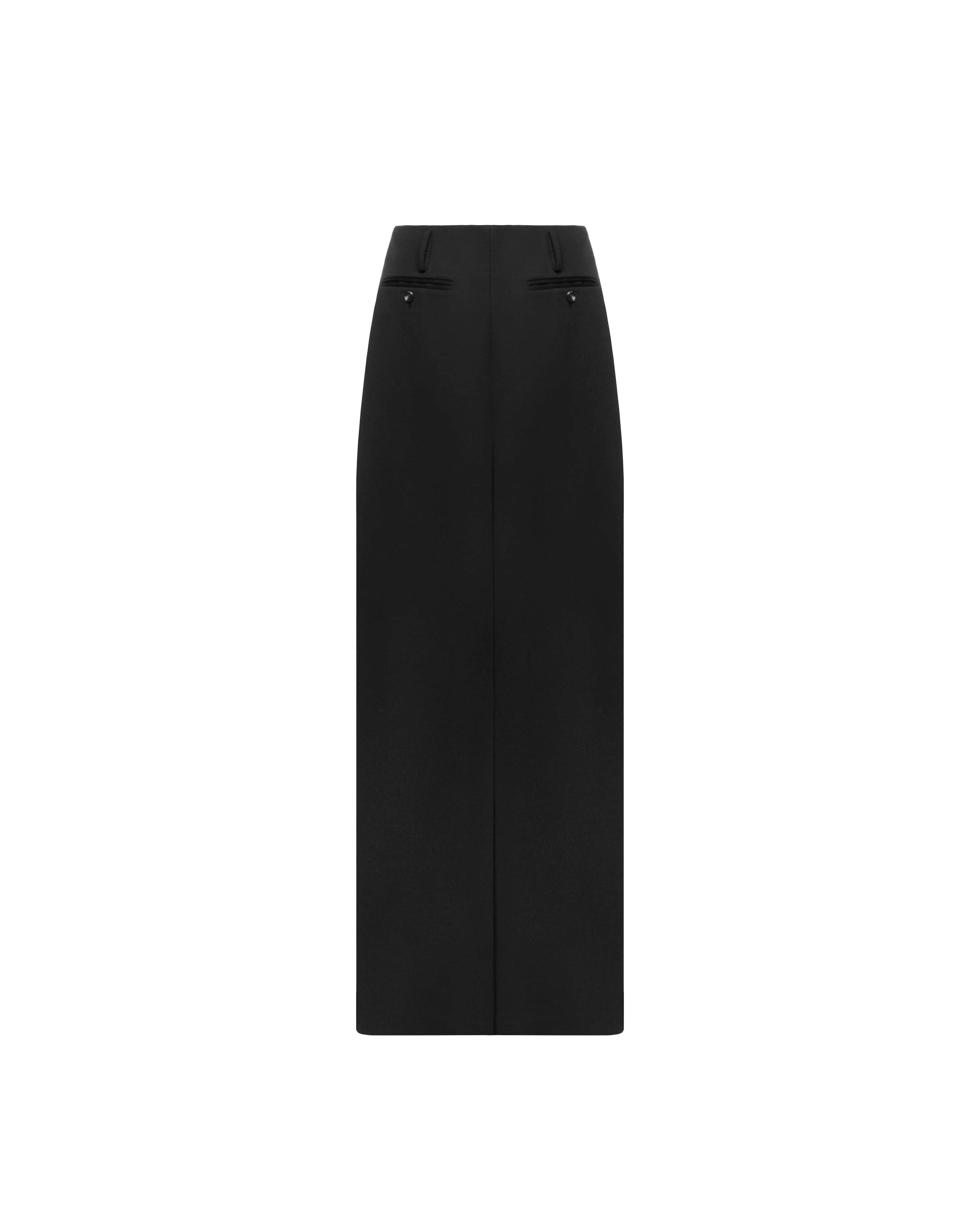 Column skirt in wool