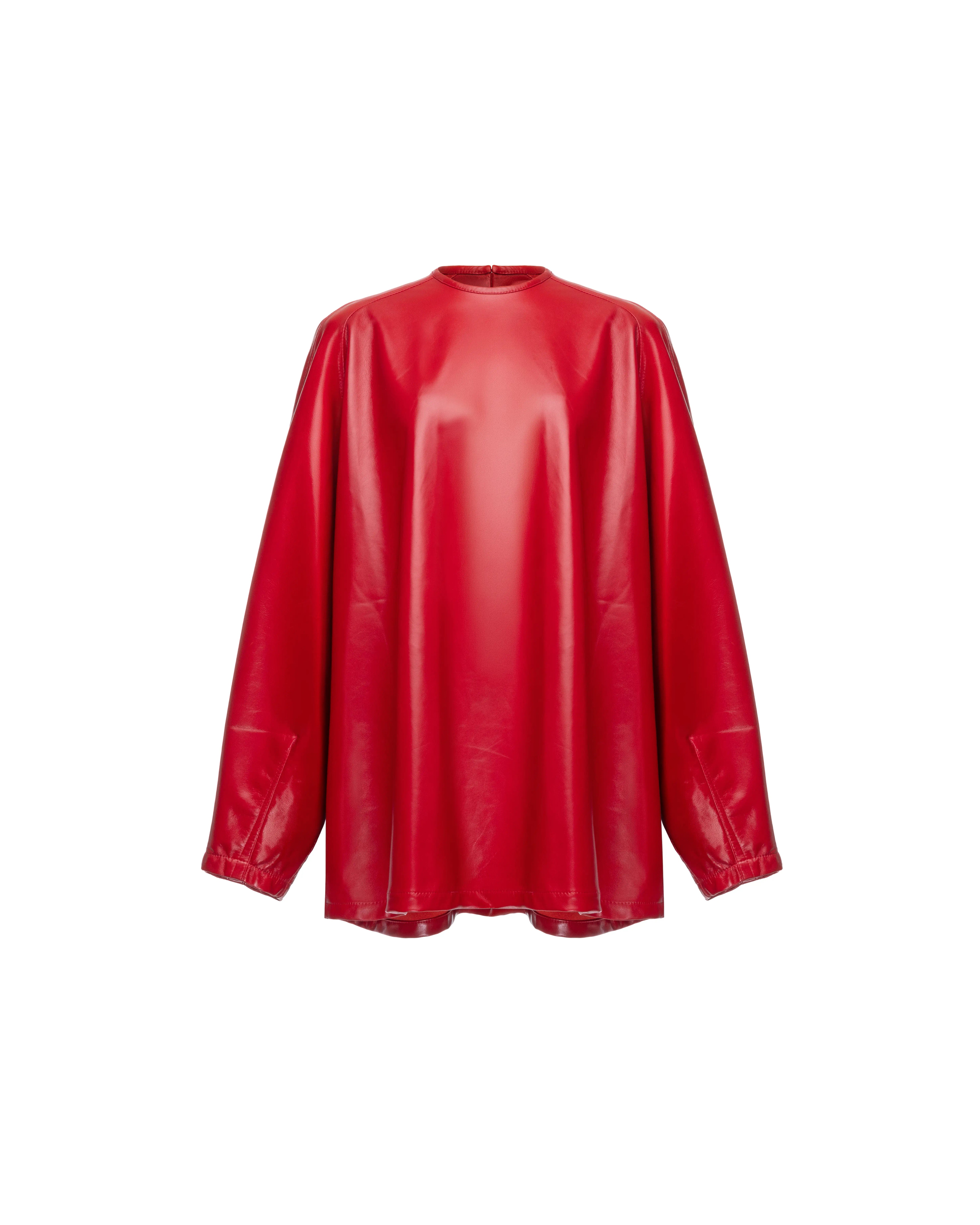 Oversized top in leather