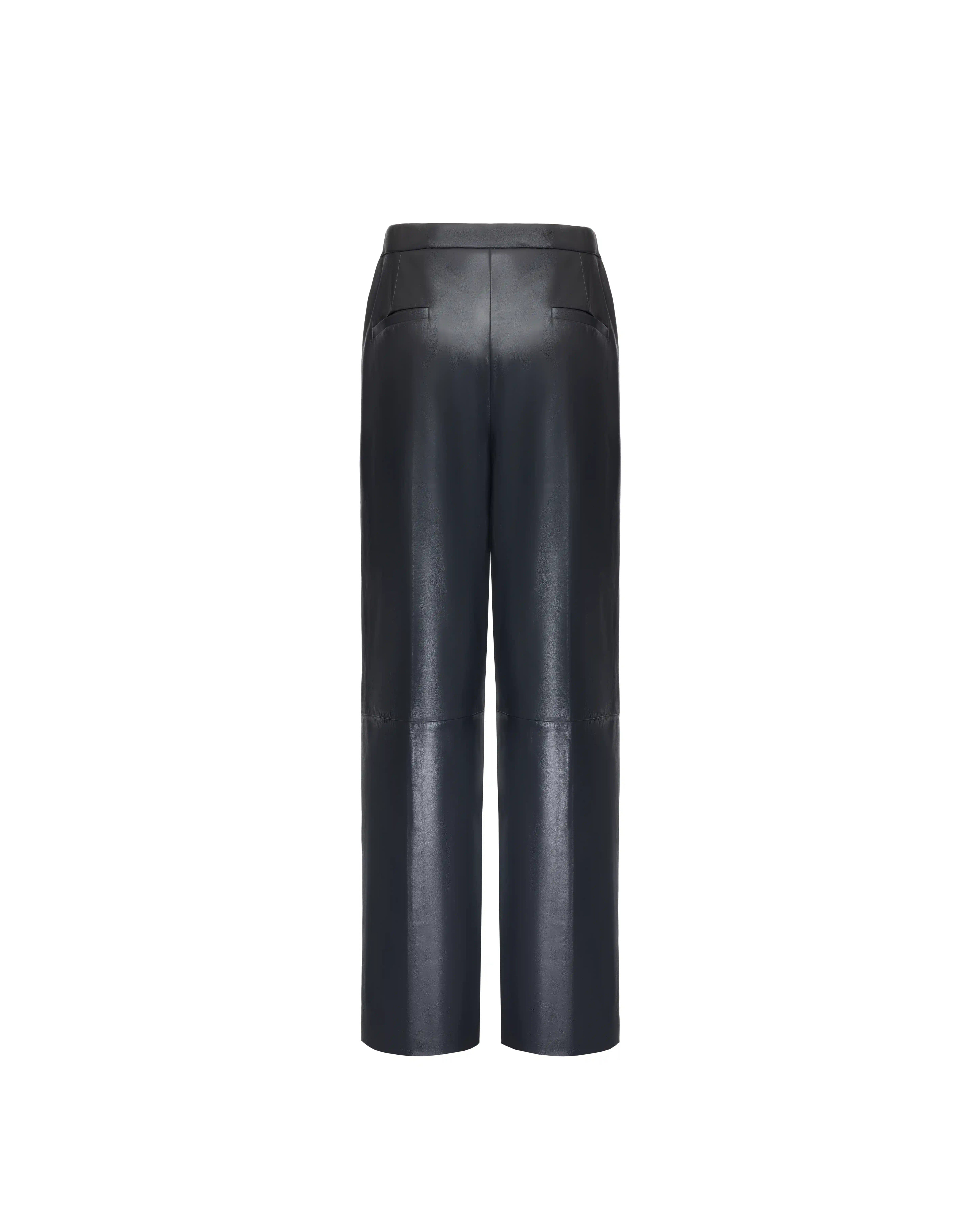 Straight-leg pants in leather