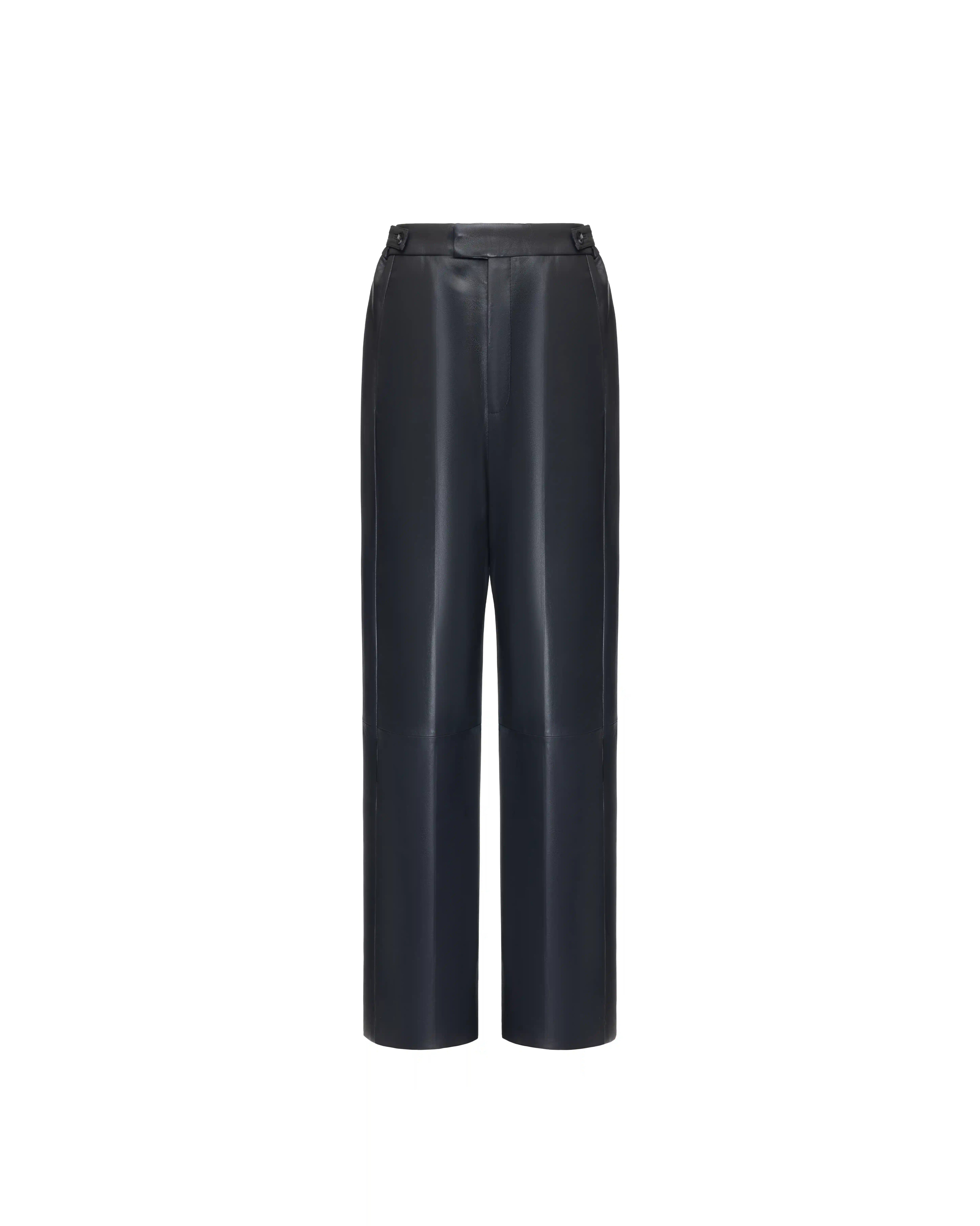 Straight-leg pants in leather